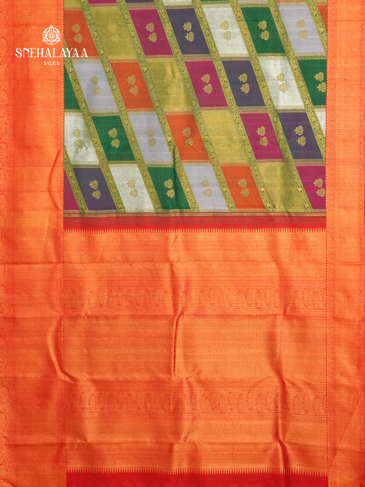 Multi Colour Kanjivaram Silk Saree