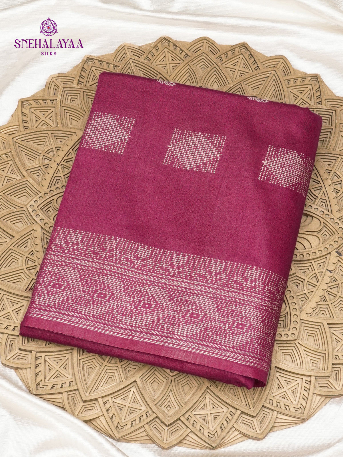 Magenta Bamboo Silk Saree