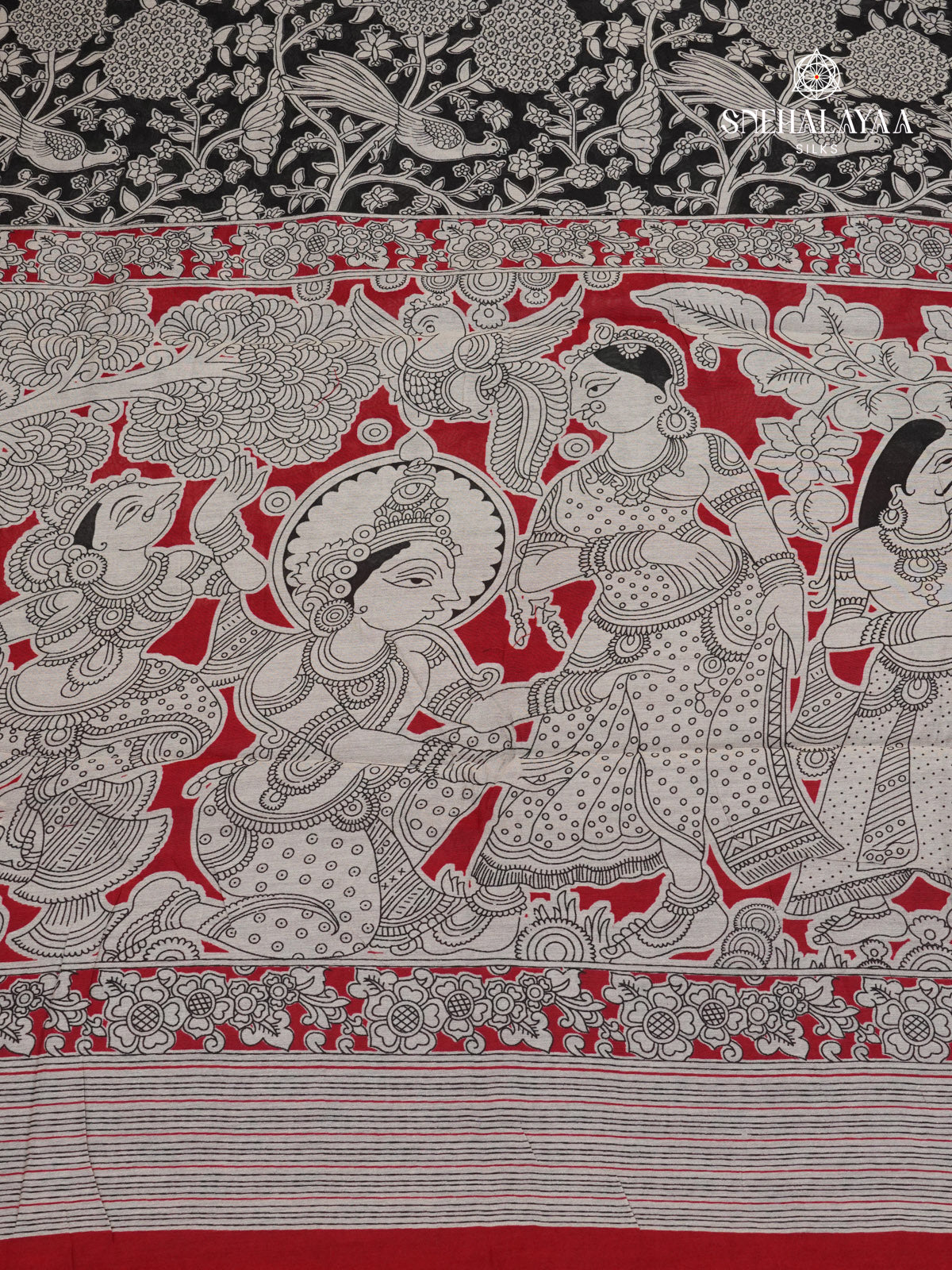 Charcoal Black Chanderi Saree