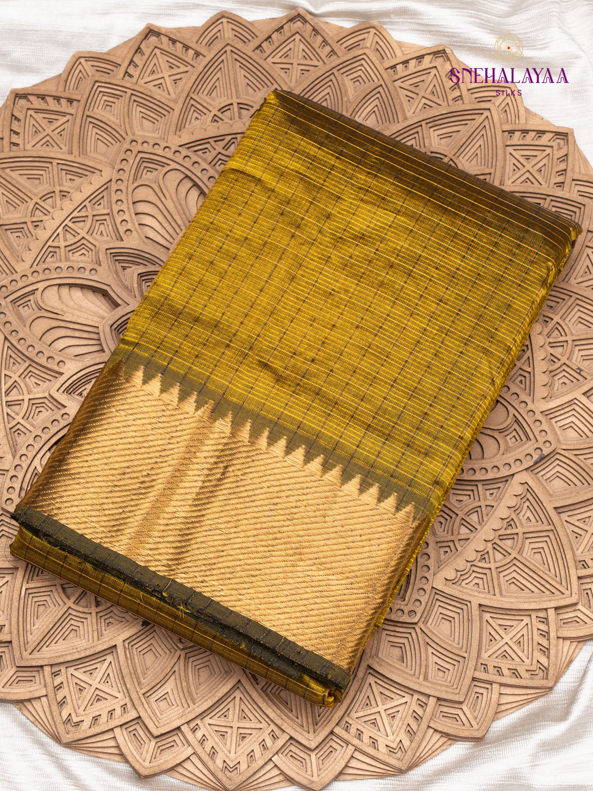 Greyish Yellow Mangalagiri Silk Cotton Saree