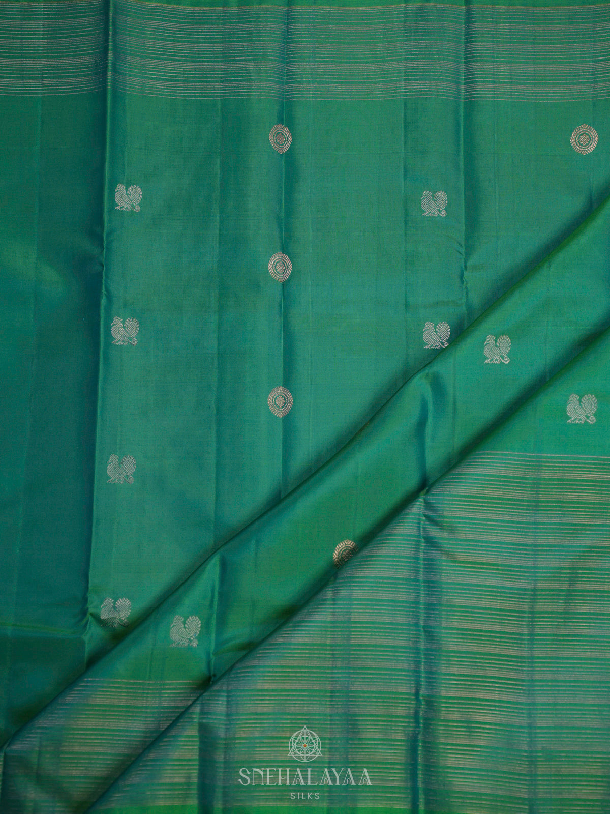 Seafoam Green Kanjivaram Silk Saree