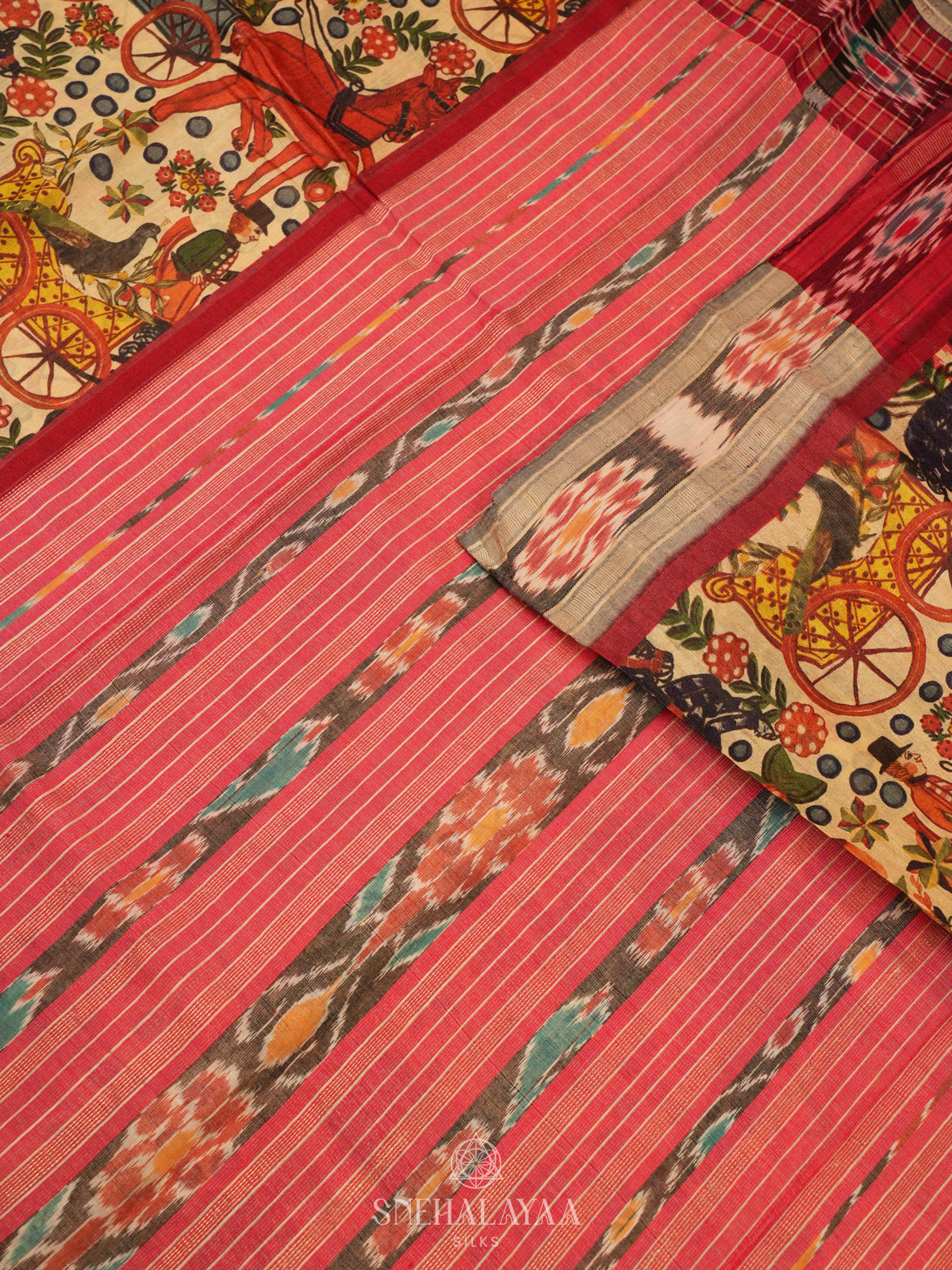 Beige Munga Tussar Saree