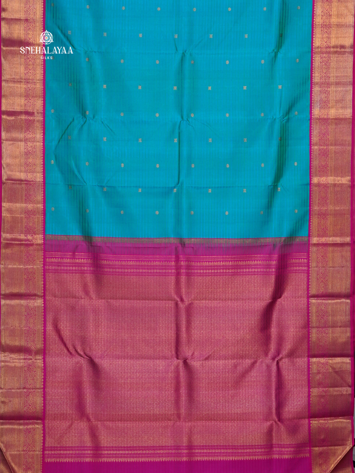 Teal Blue Kanjivaram Silk Saree