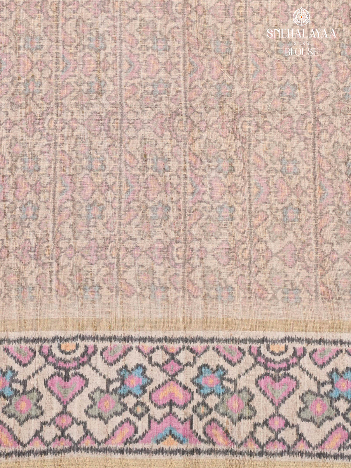 Lavender Printed Tussar Saree