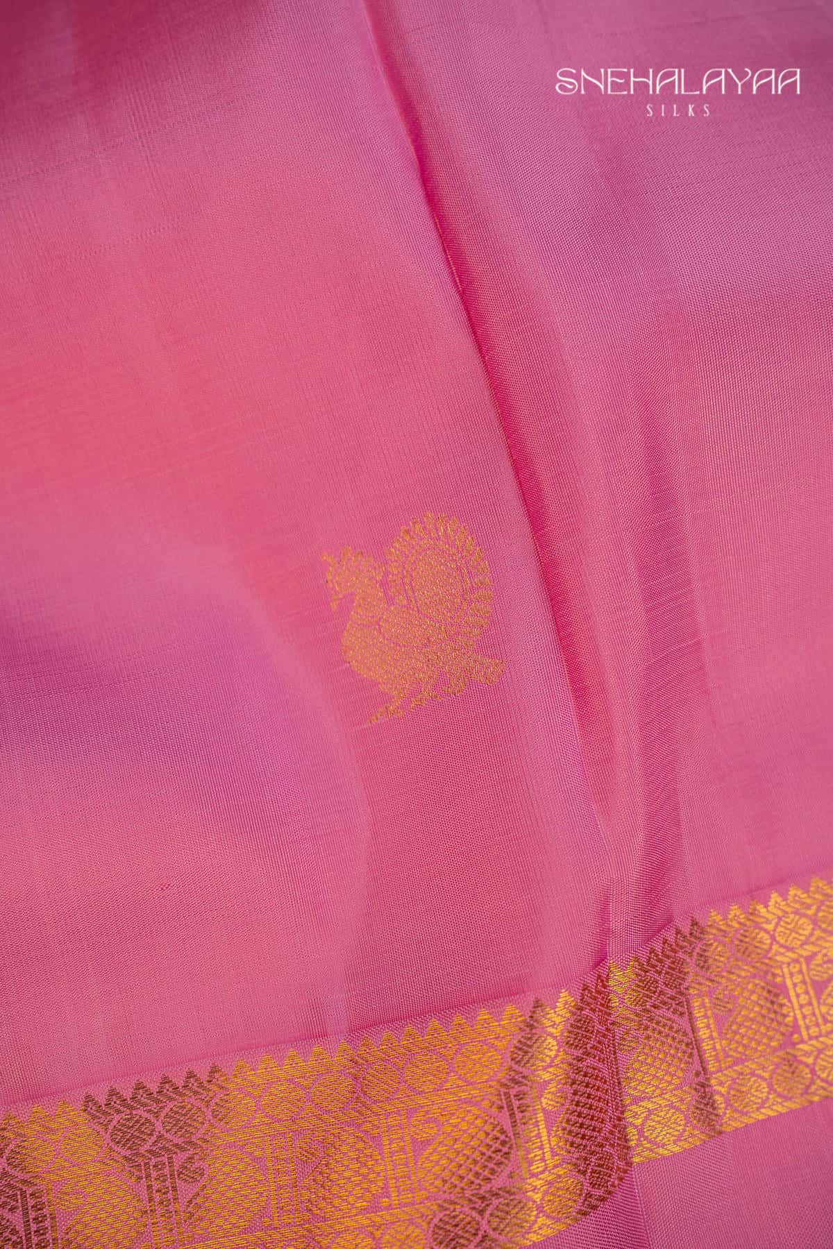 Pink Kancheevaram Silk with Butta