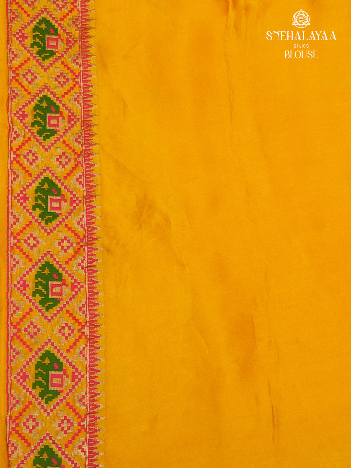 Mango Yellow Semi Banras Silk Saree