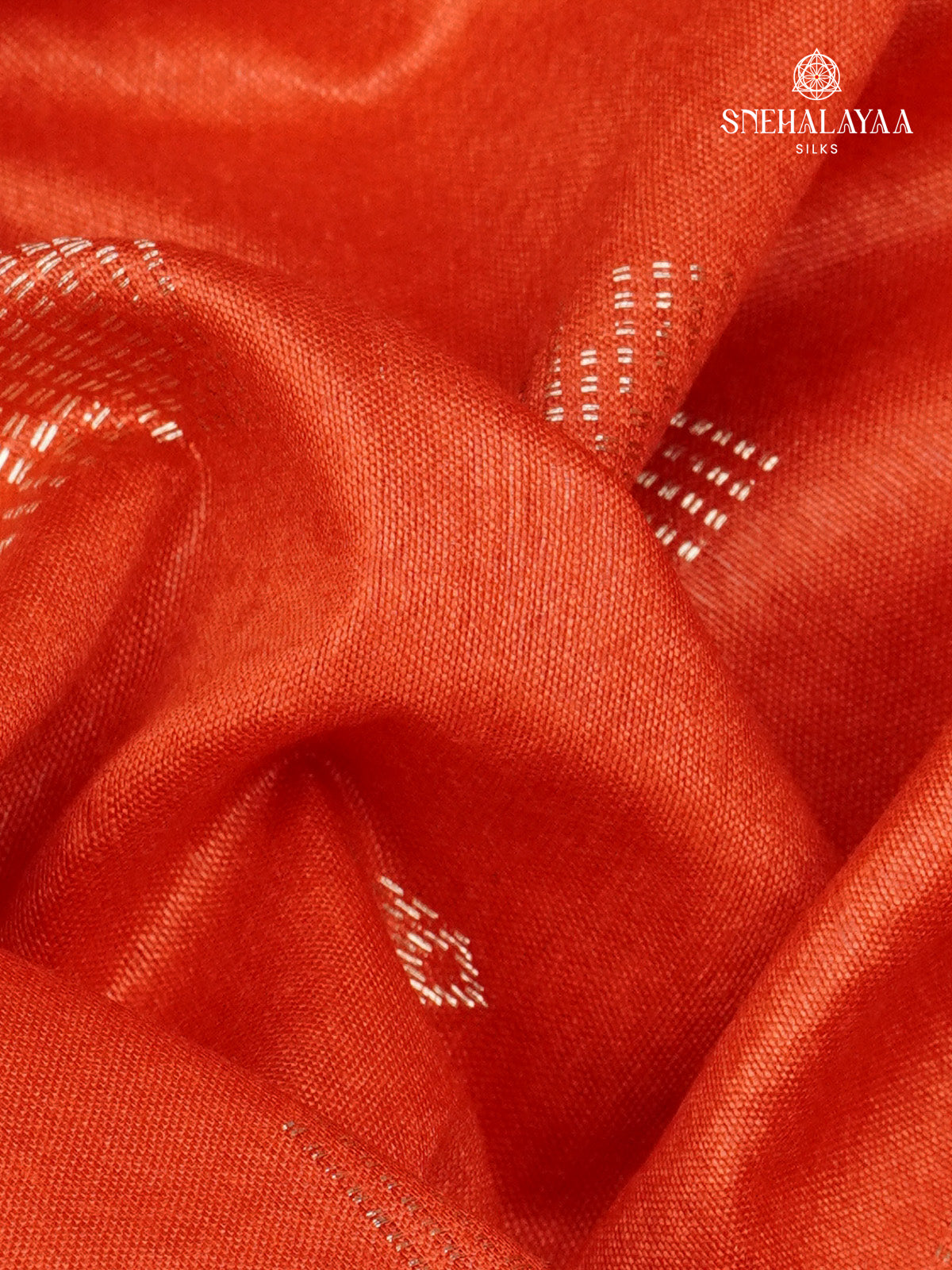 Orange Bamboo Silk Saree