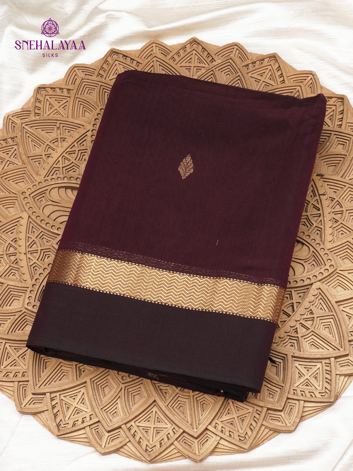 Brown Maheshwari Silk Cotton Saree