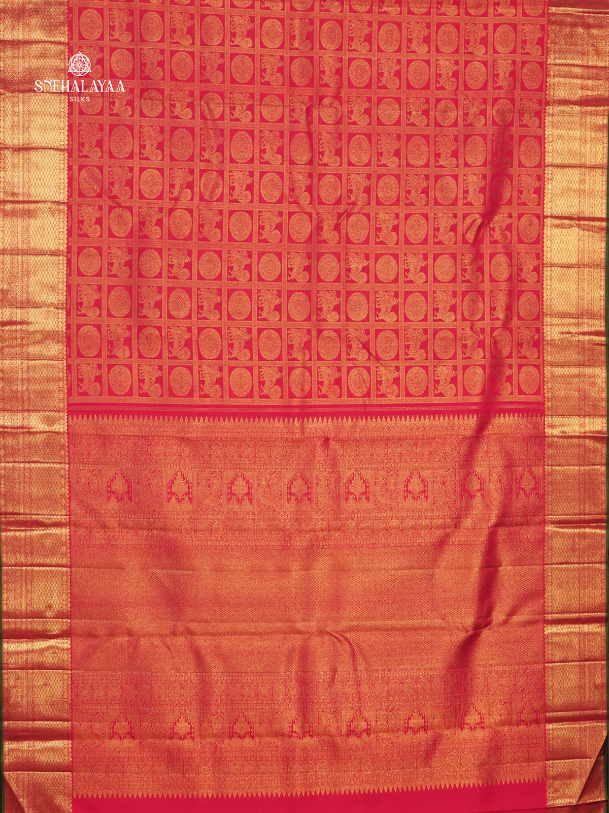 Rust Orange Kanjivaram Silk Saree