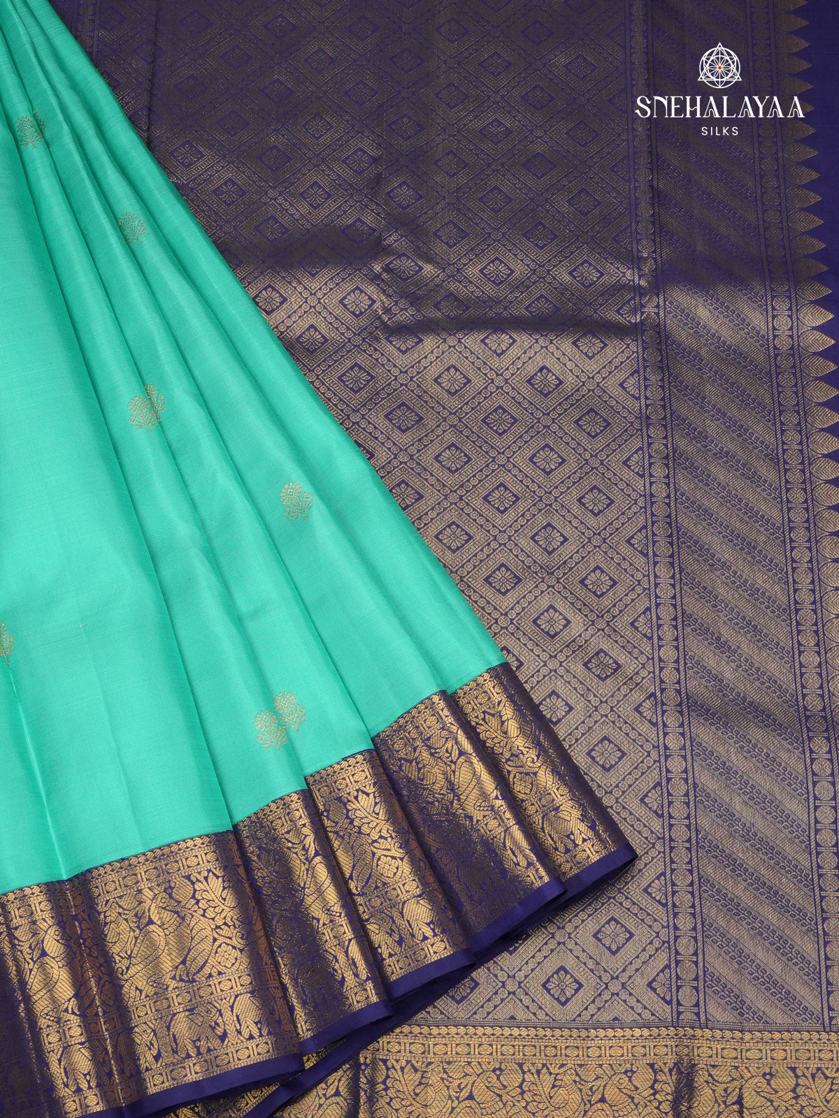 Teal Green Kanjivaram Silk Saree