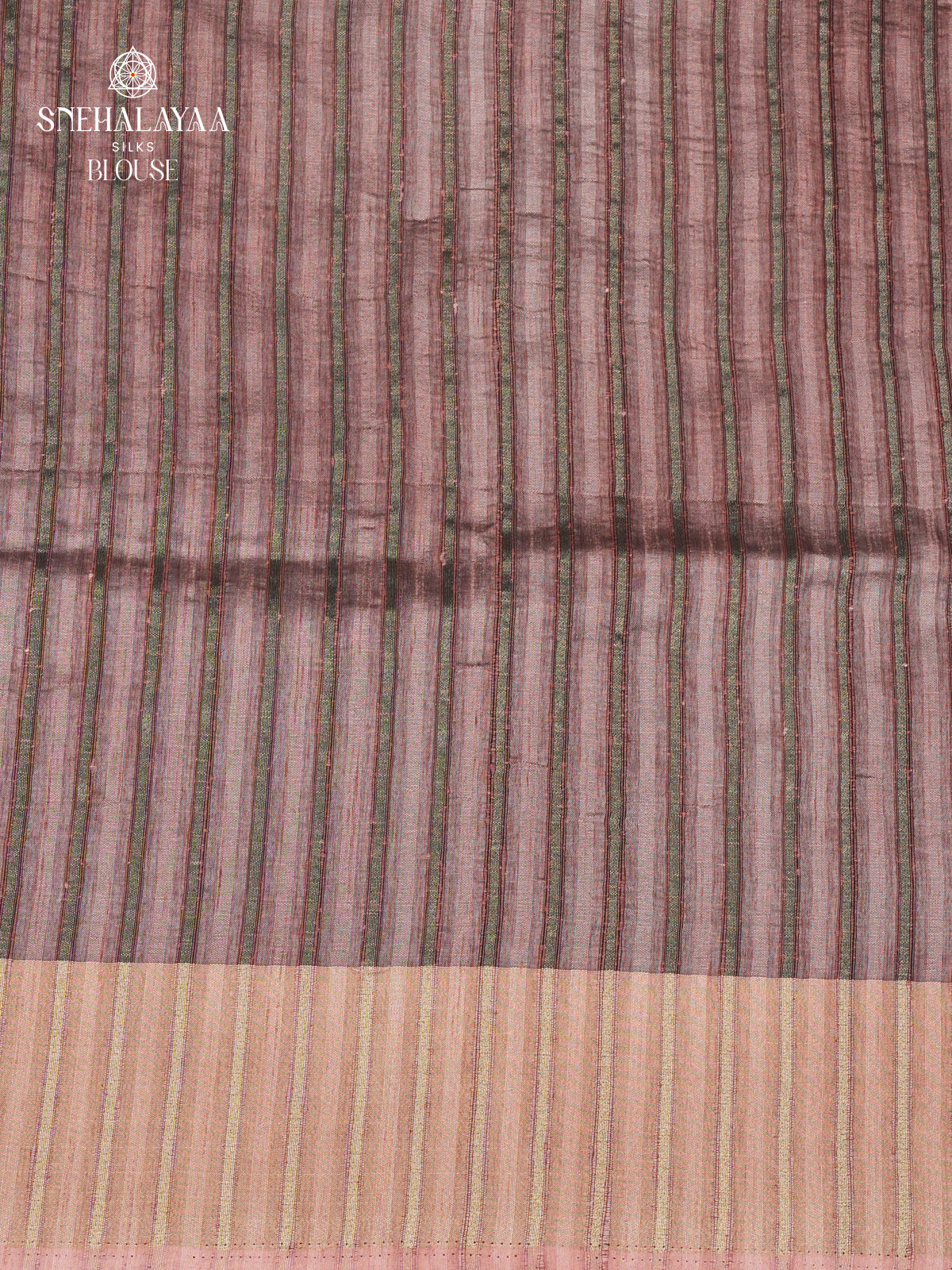 Brown Tussar Embroidery Saree