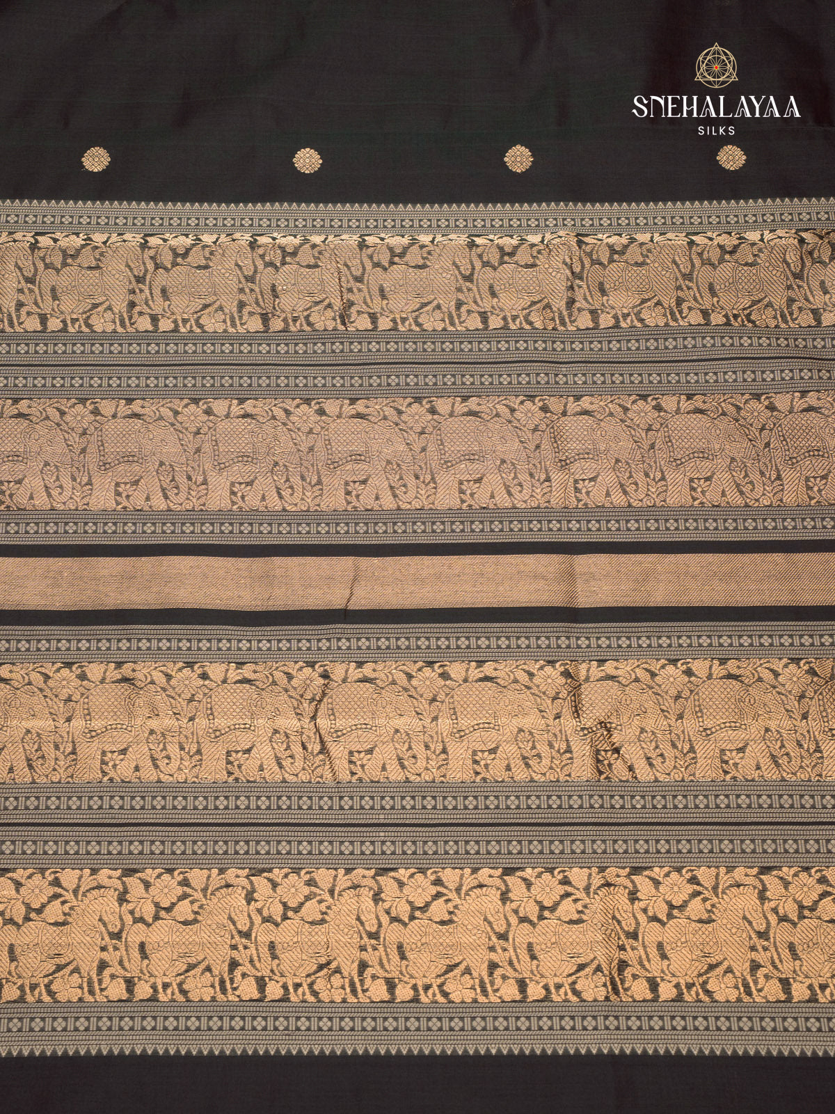 Black Kanchi Silk Cotton Saree