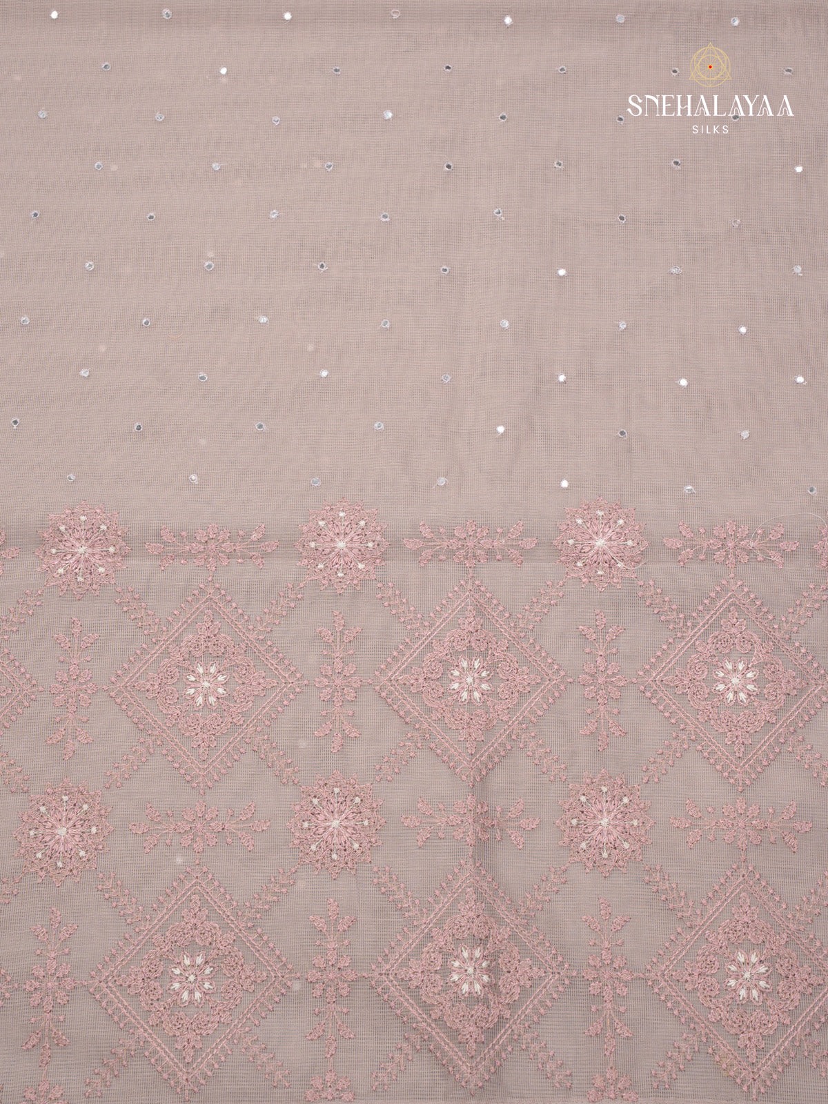 Beige Kota Embroidery Saree