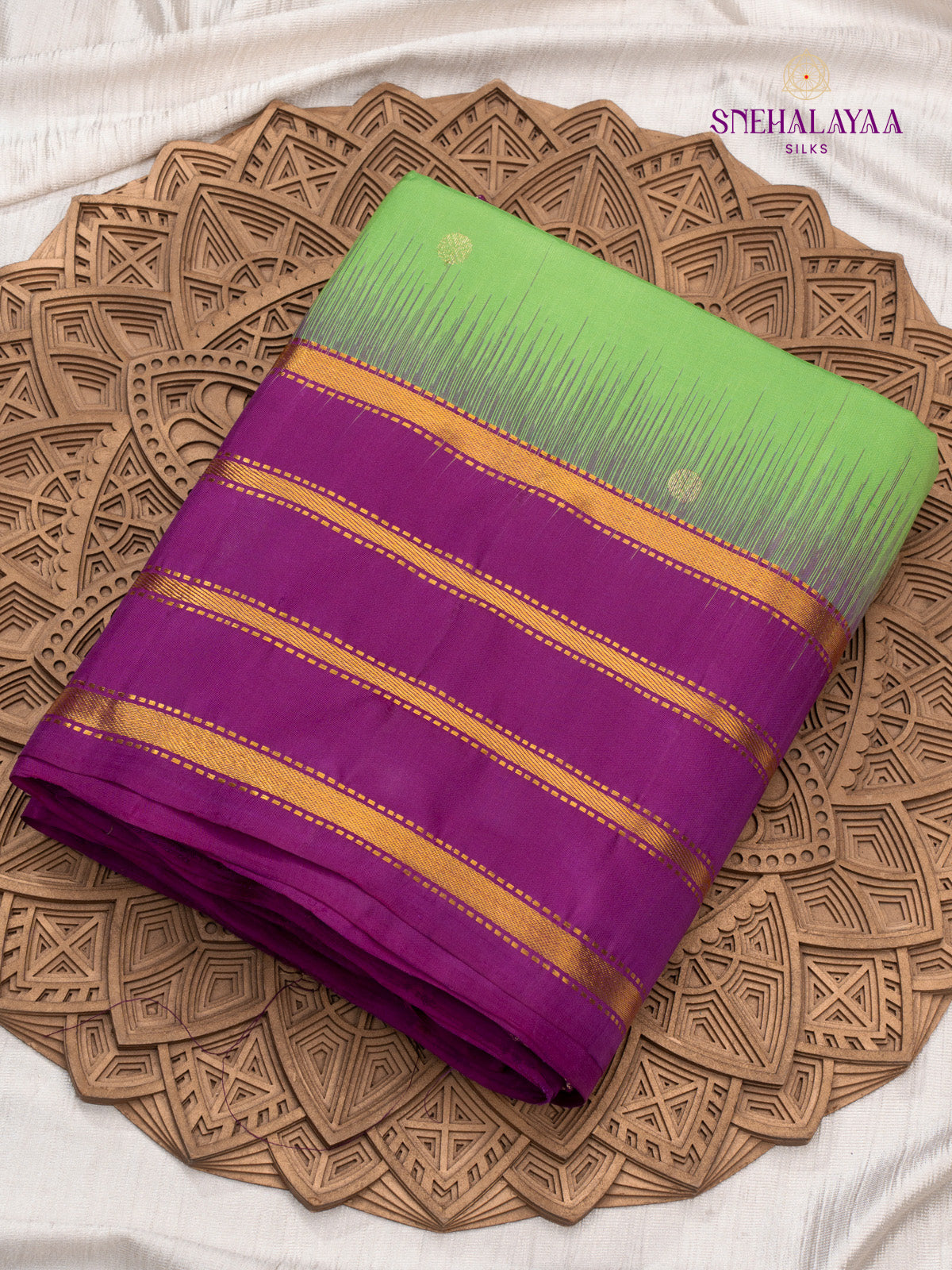 Pista Green Kanjivaram Soft Silk Saree