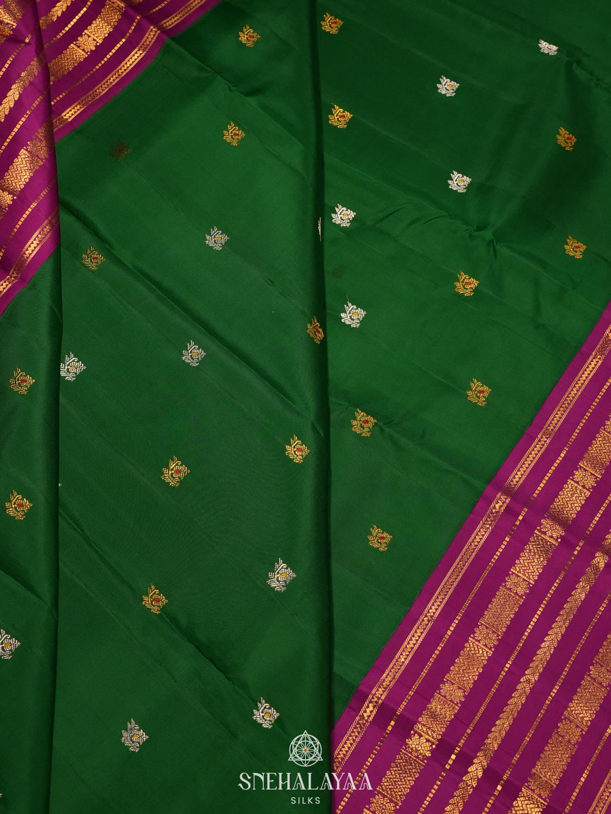Emerald Green Kanjivaram Silk Saree