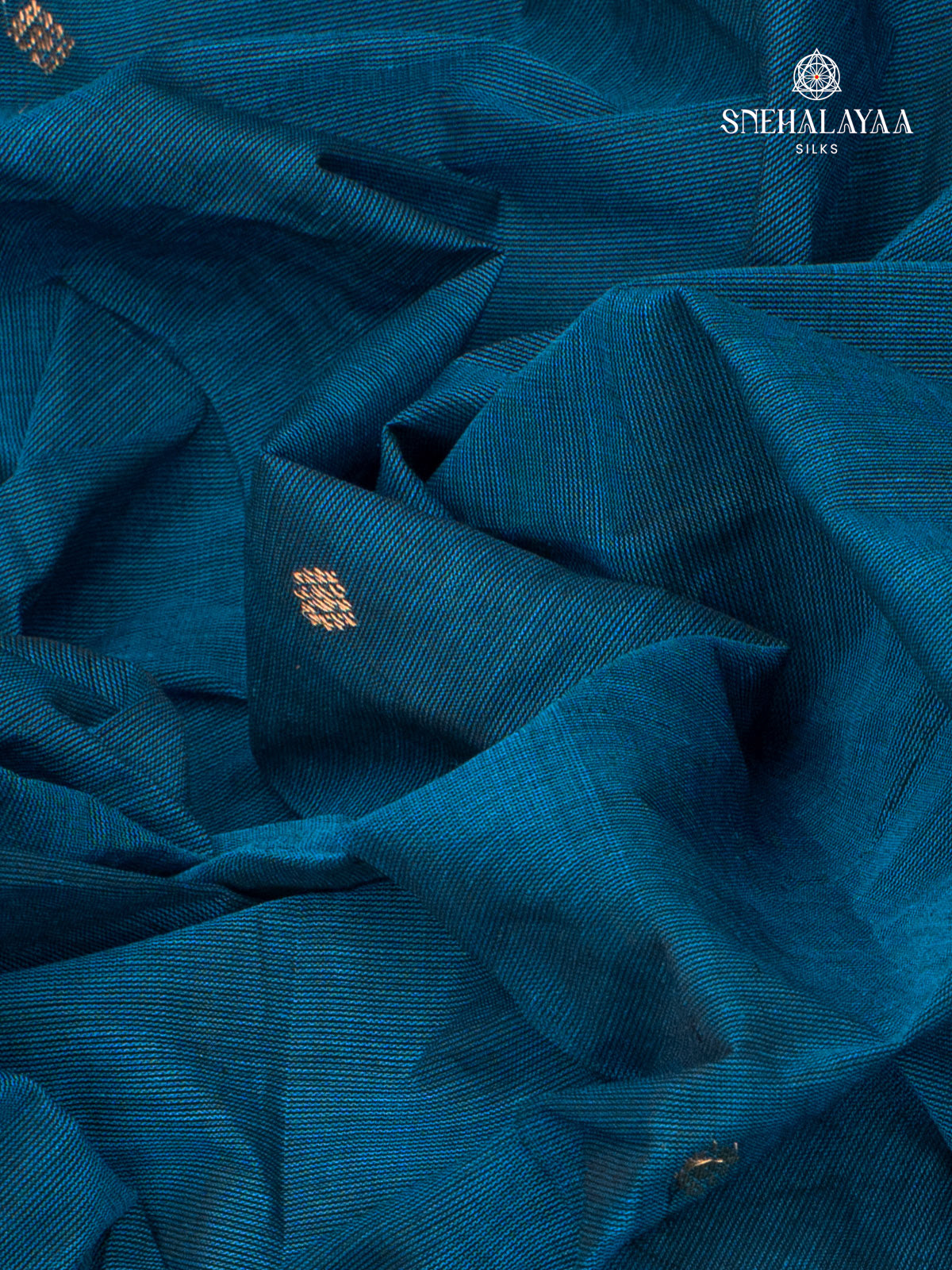 Teal Blue Pure Kanchi Cotton Saree