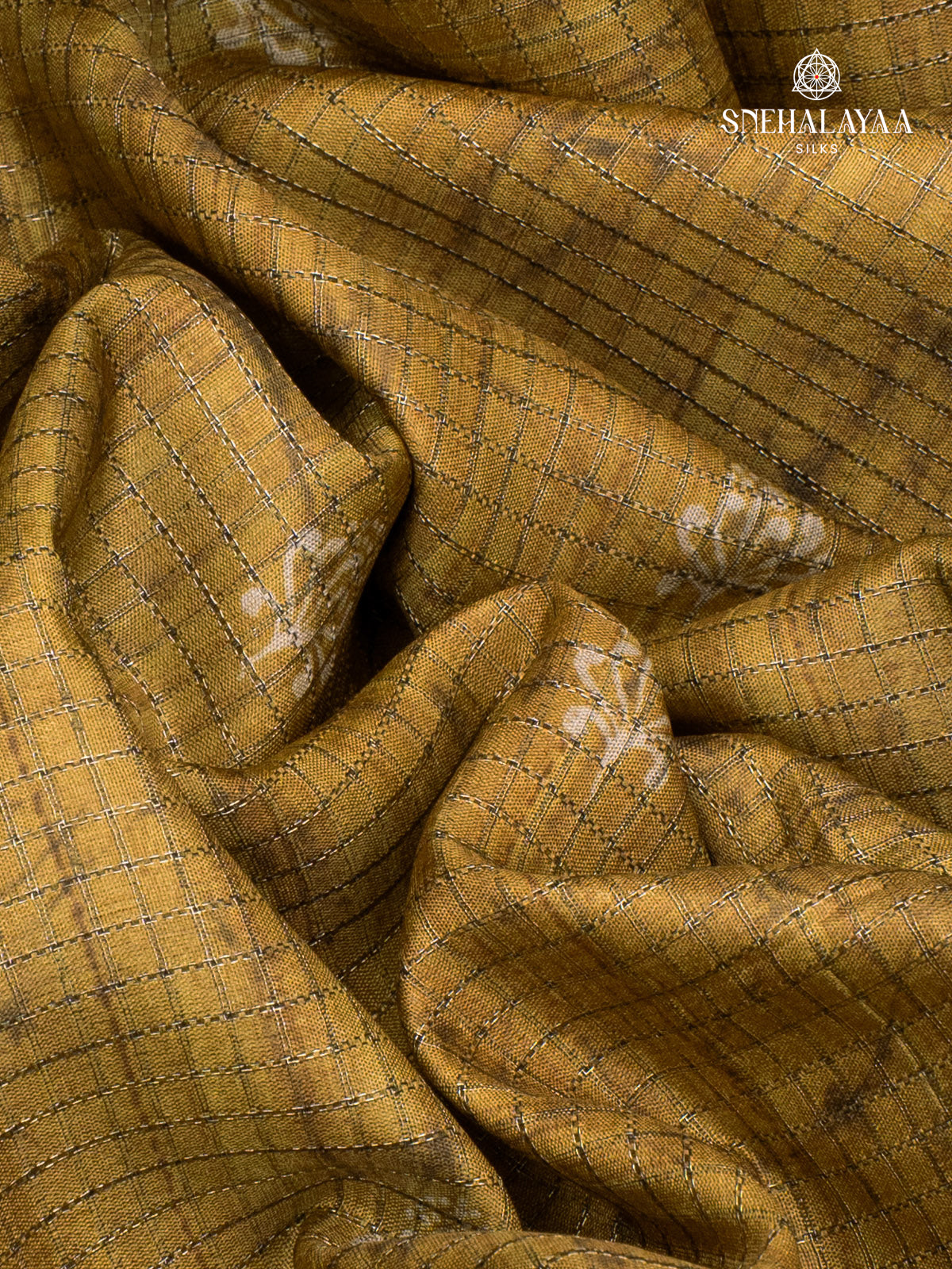Mustard Tussar Saree