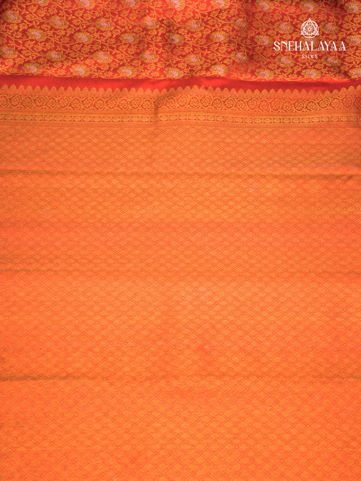 Rust Orange Kanjivaram Silk Saree