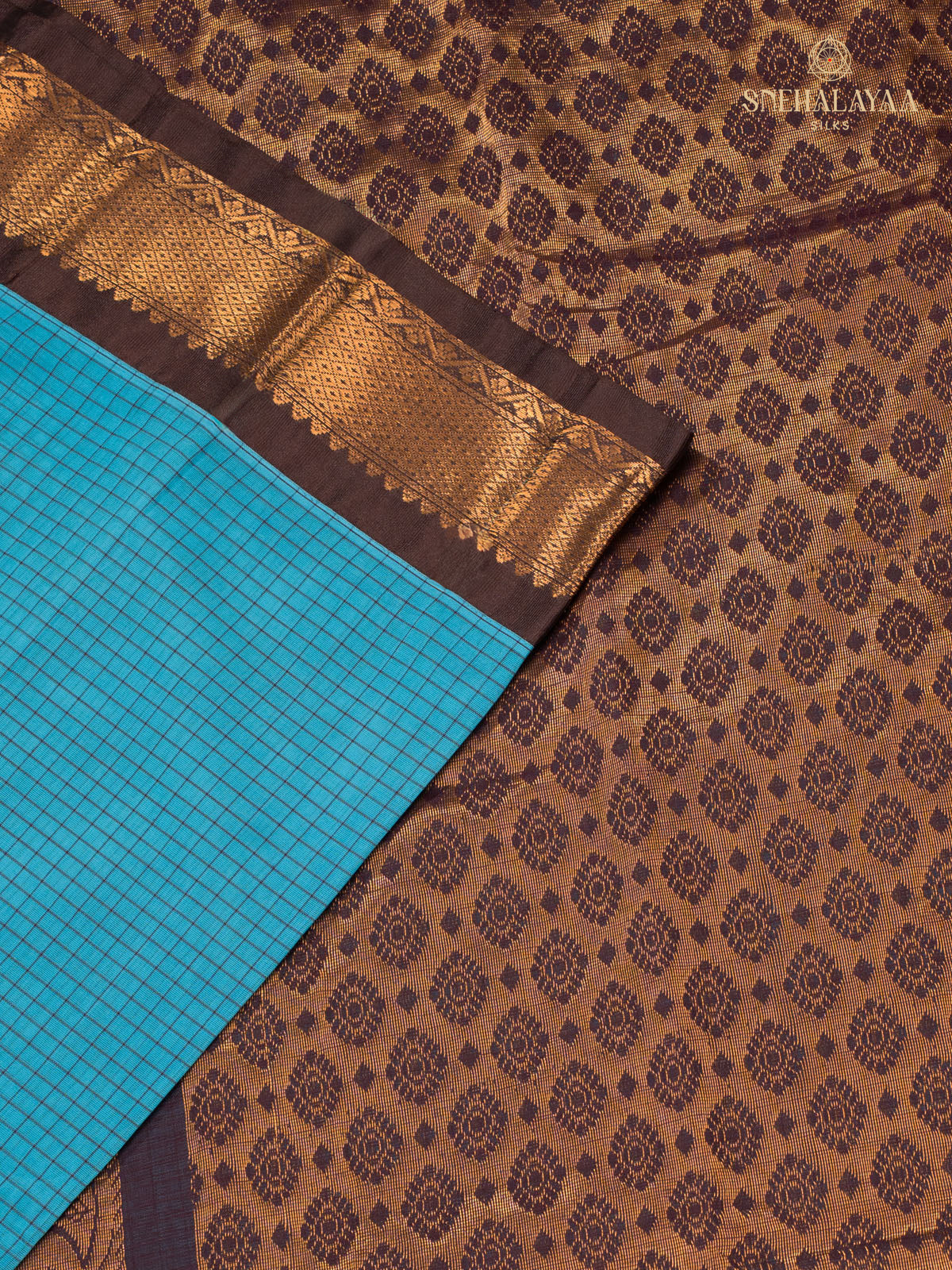 Blue Gadwal Cotton Sare