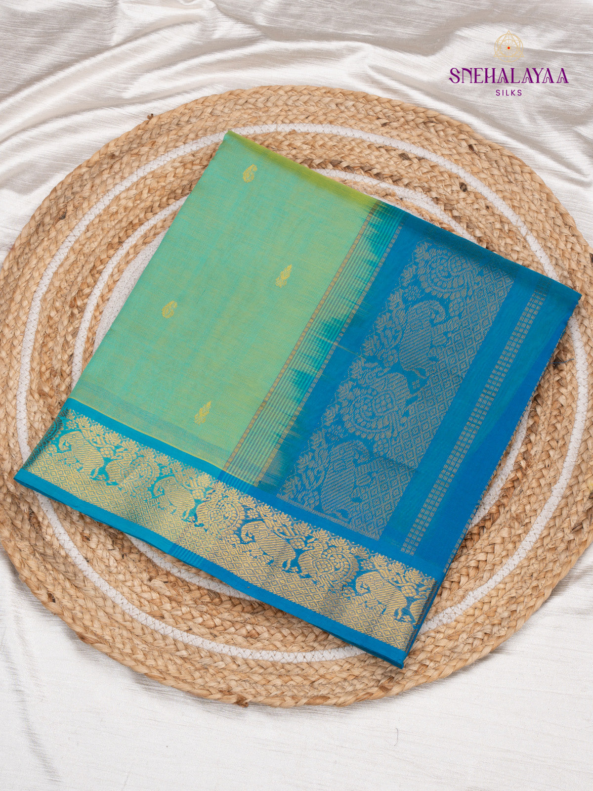 Pista Green Kanchi Silk Cotton Saree