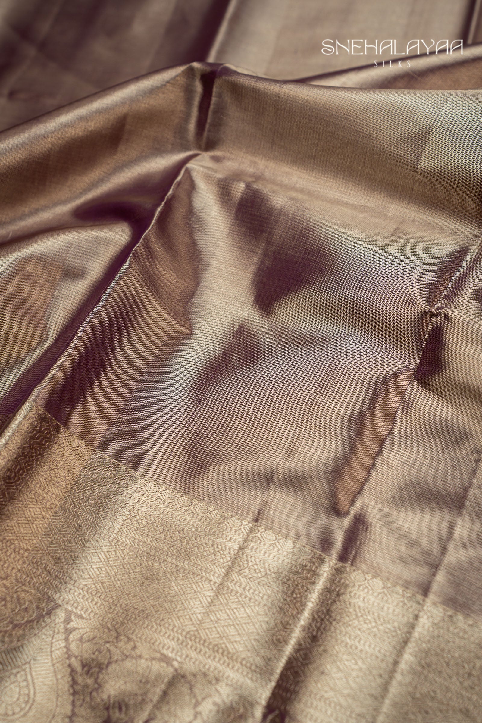 Plum Purple Kancheevaram Tissue Silk Saree