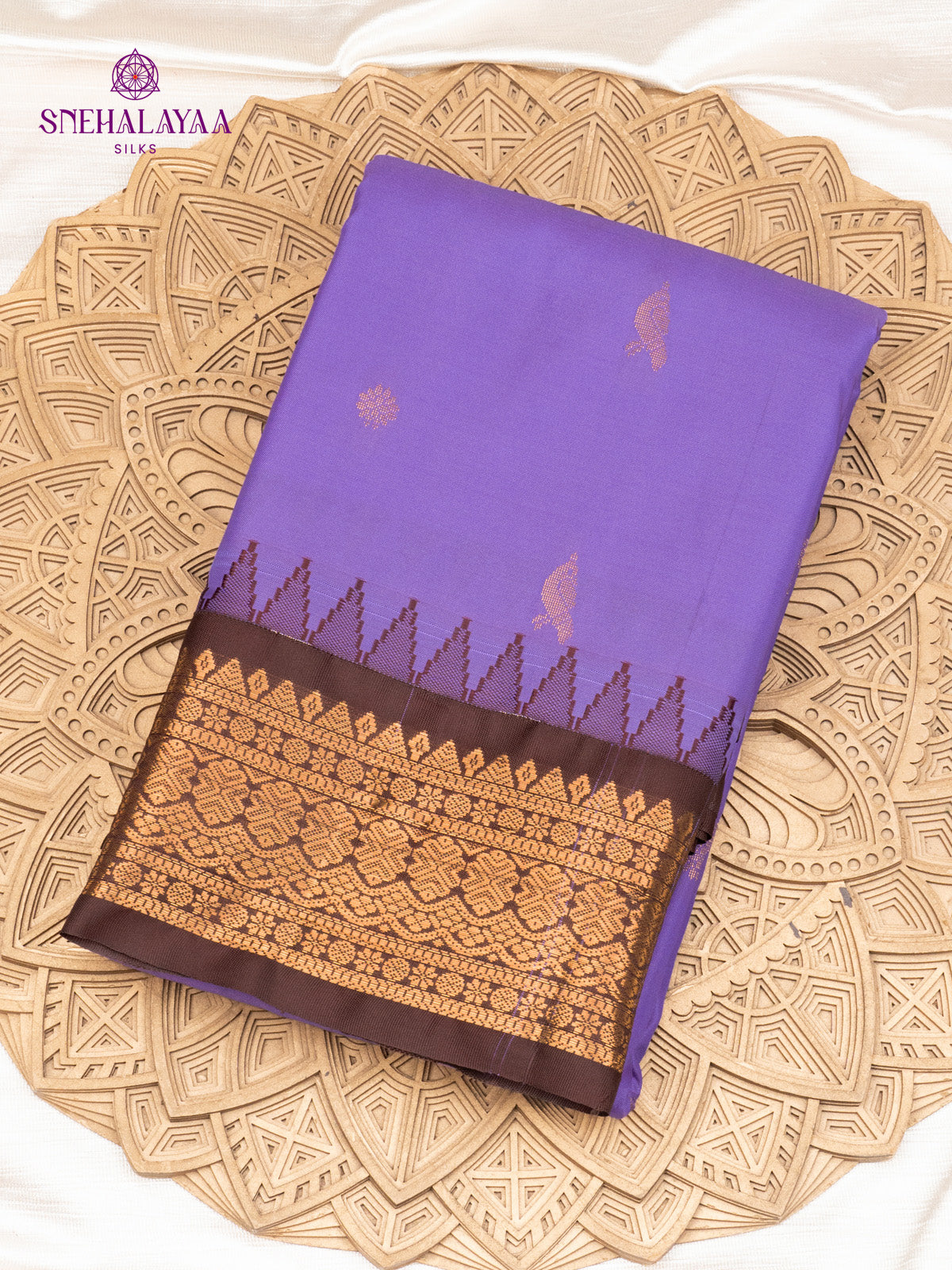 Lavender Gadwal Silk Saree