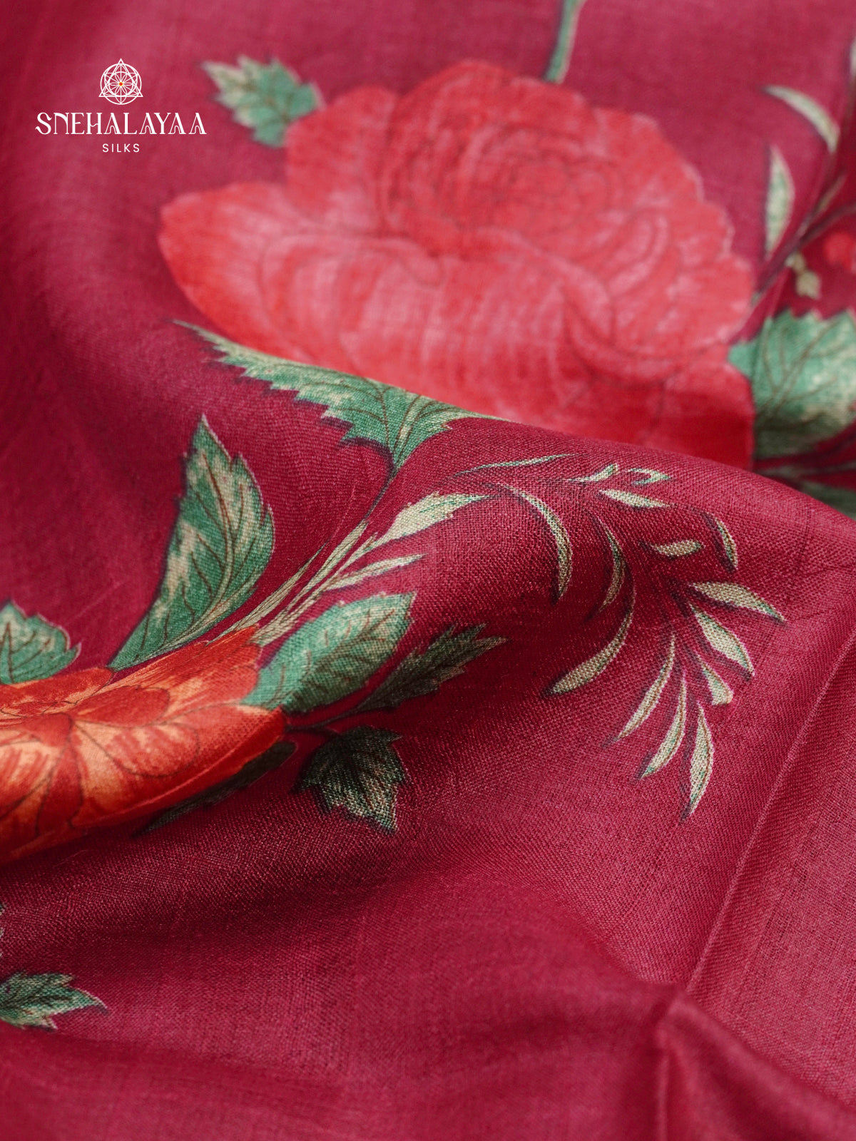 Maroon Tussar Saree