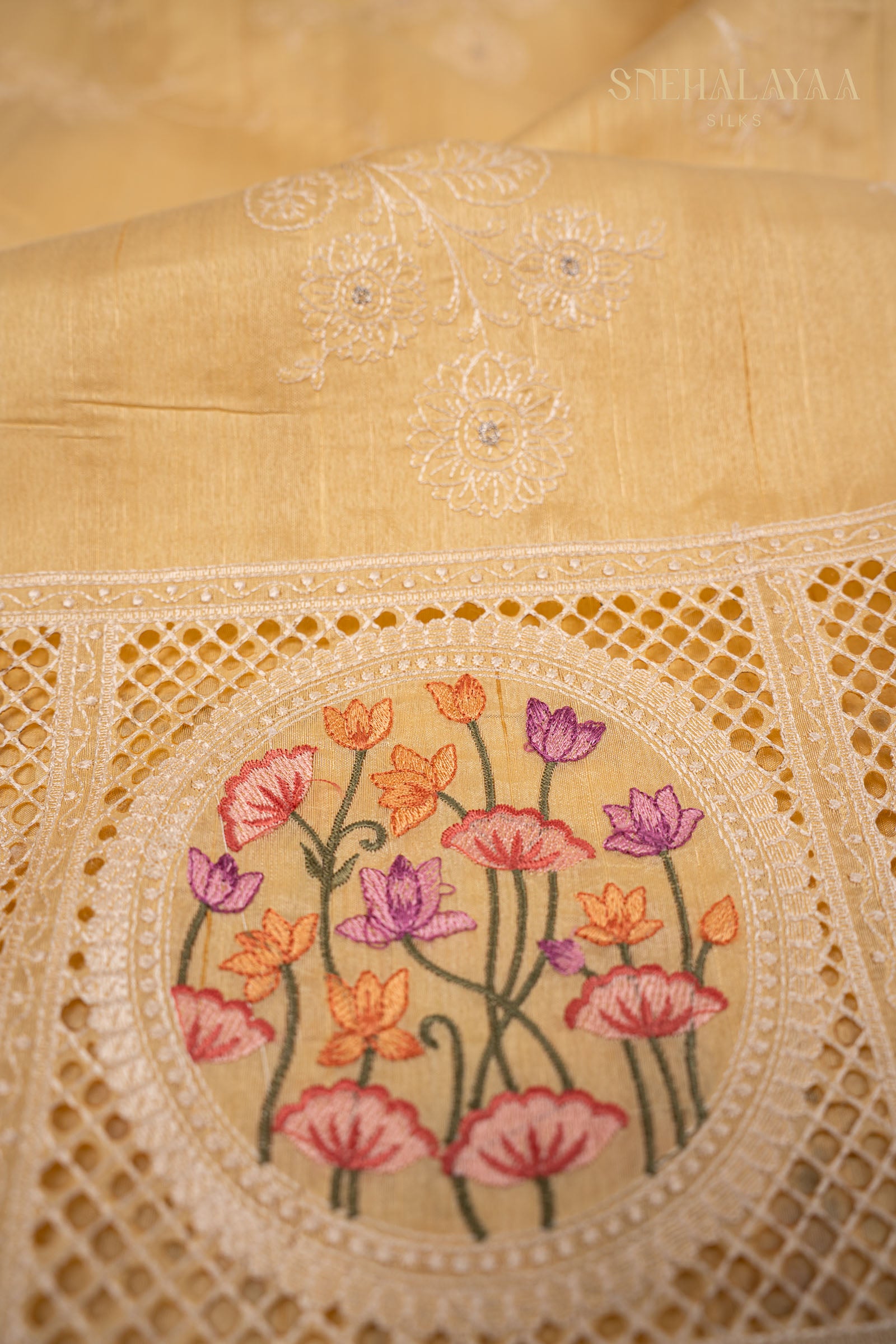 Beige Raw Silk Saree