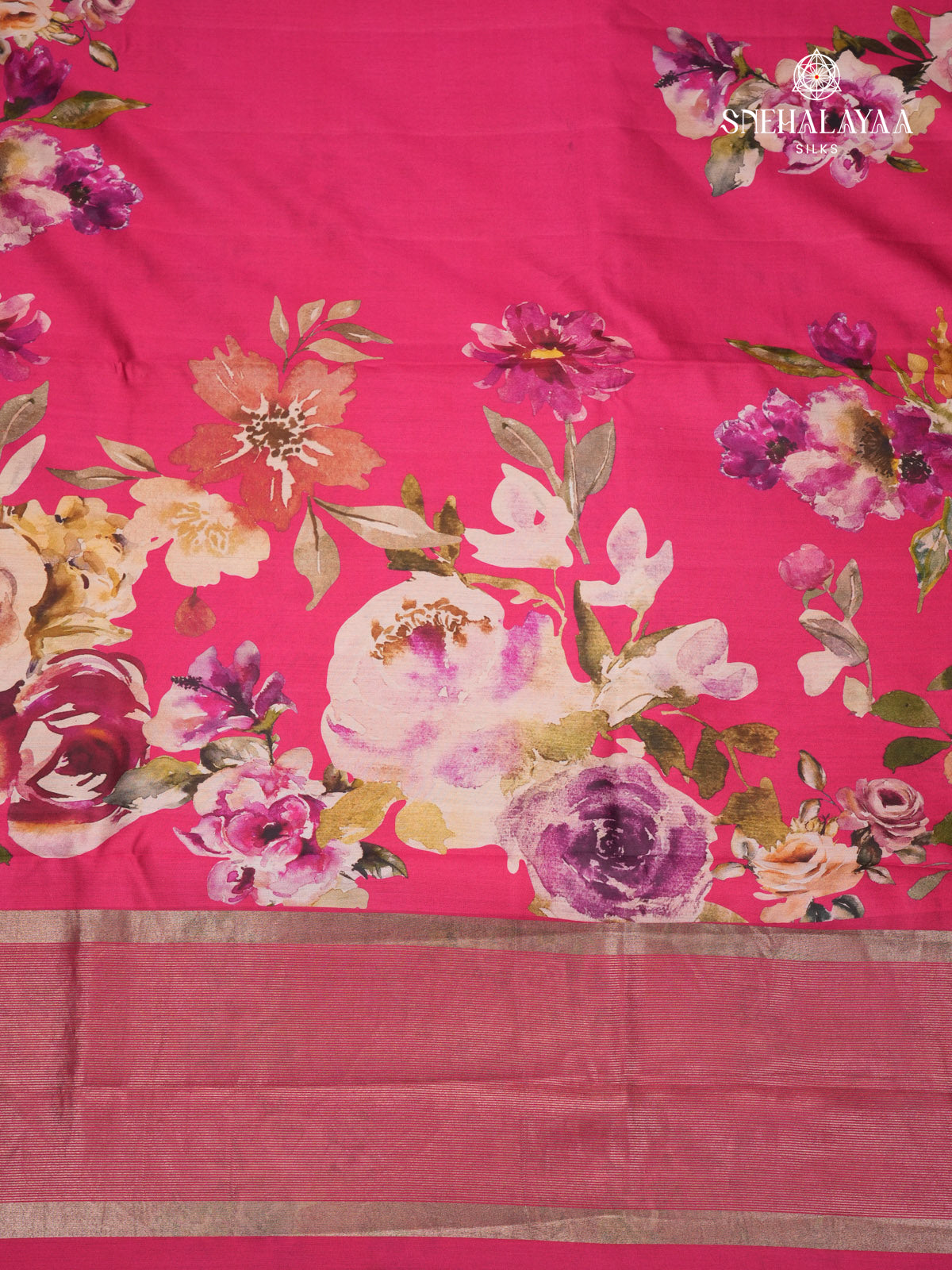 Rani Pink Chiniya Silk Saree