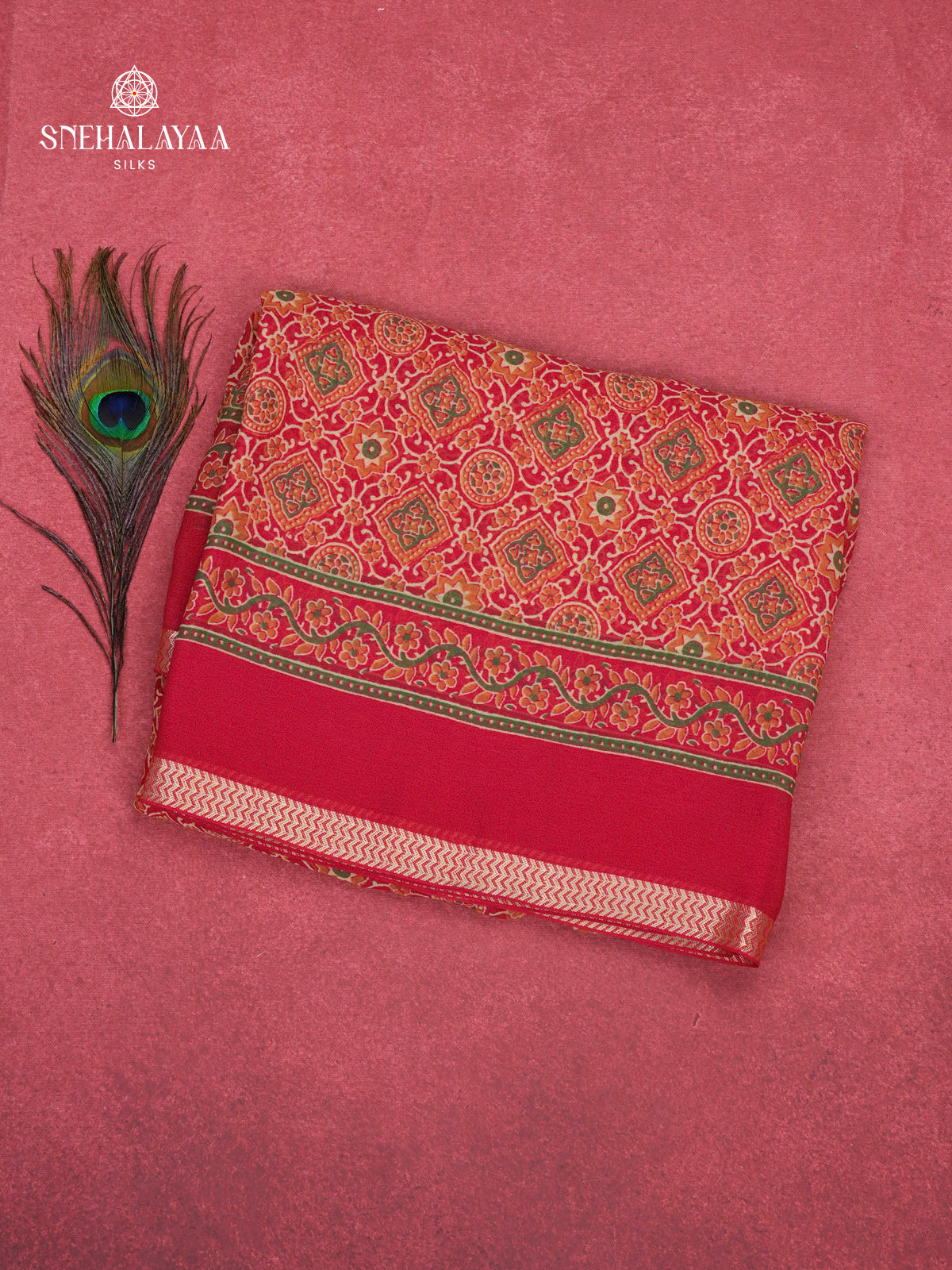 Maroon Chiffon Saree