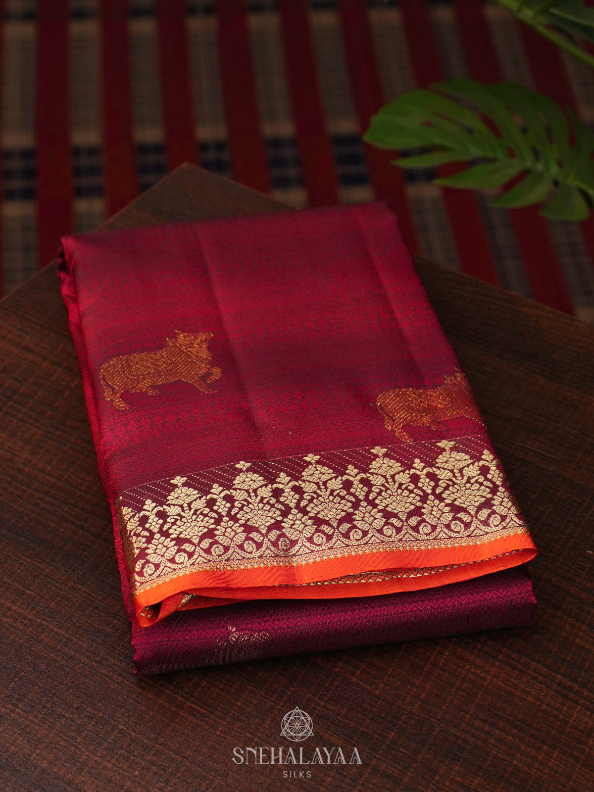 Maroon Kanjivaram Silk Saree