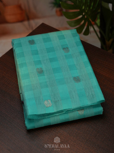 Blue Kanchi Linen Silk Saree