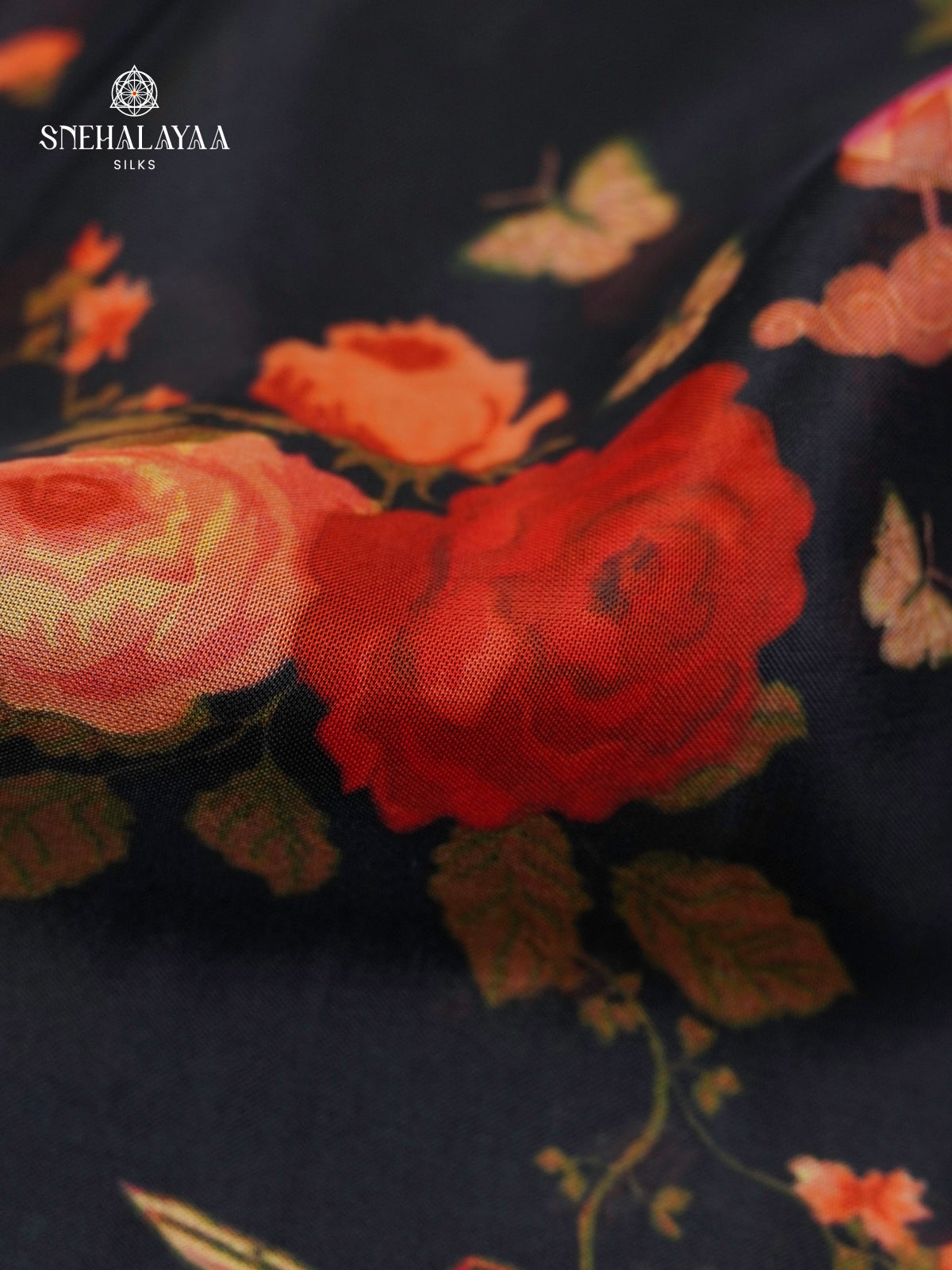 Black Banaras Dola Silk Saree