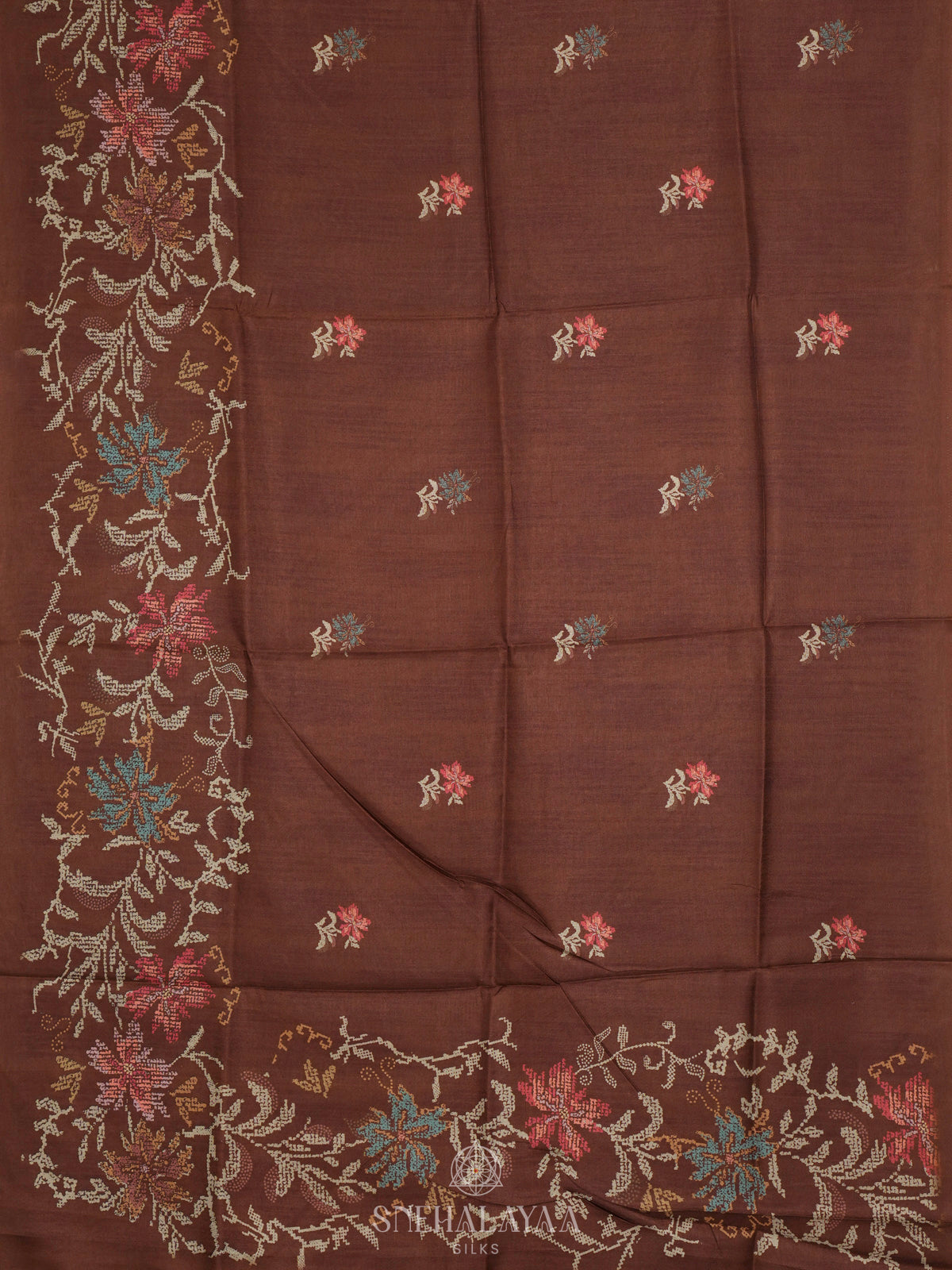 Brown Tussar Saree