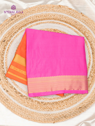 Orange Mysore Silk Saree