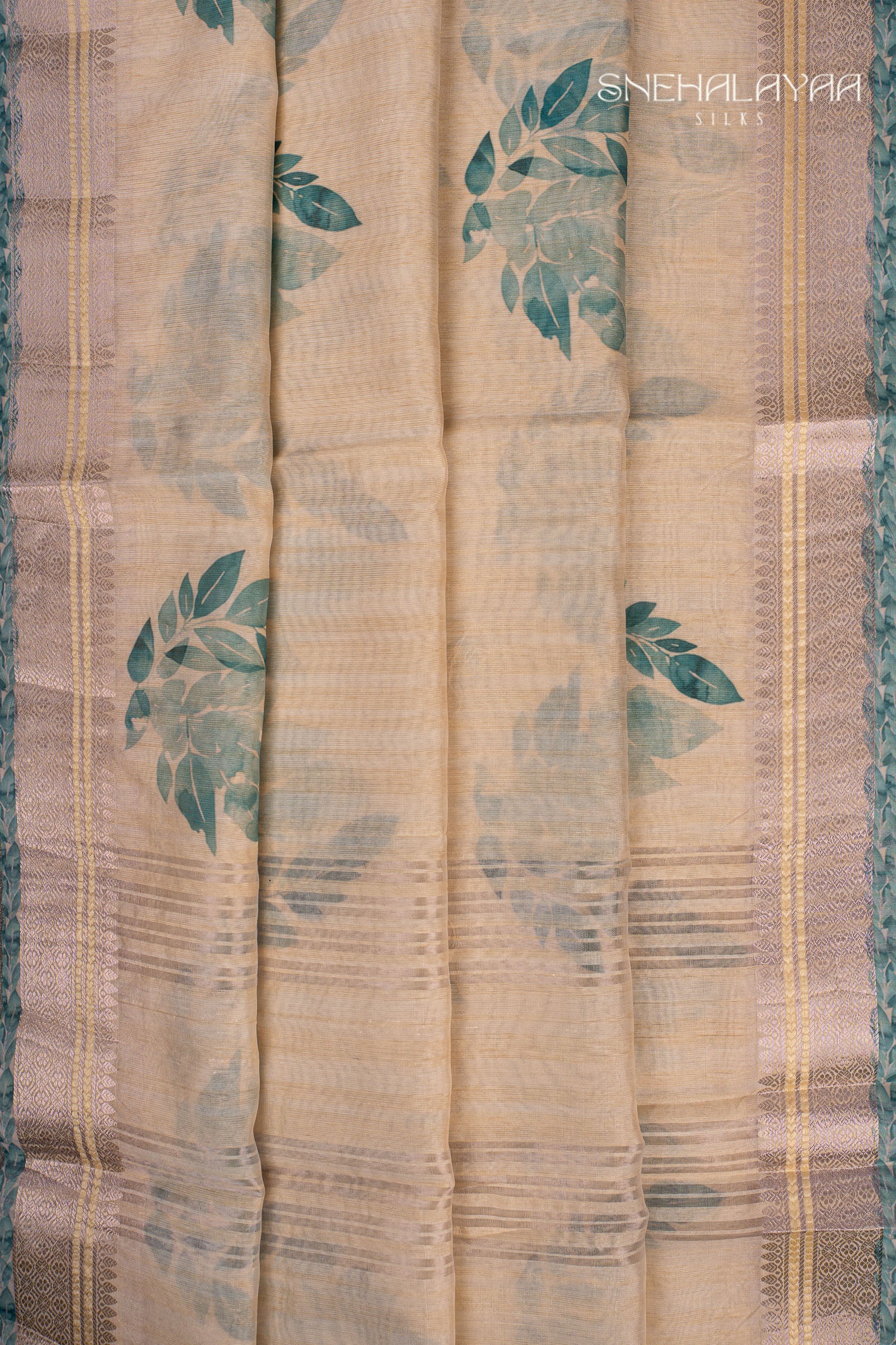 Cream Semi Chanderi Saree