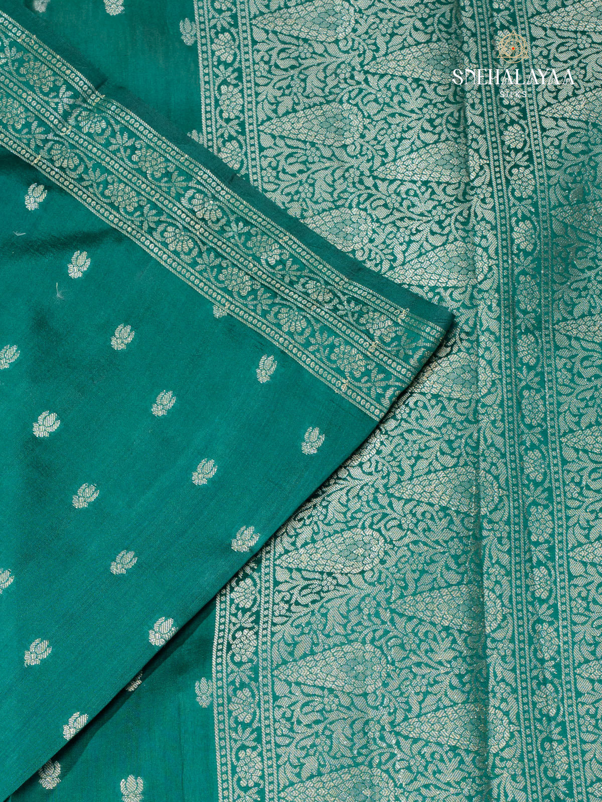 Green Banaras Dupion Saree