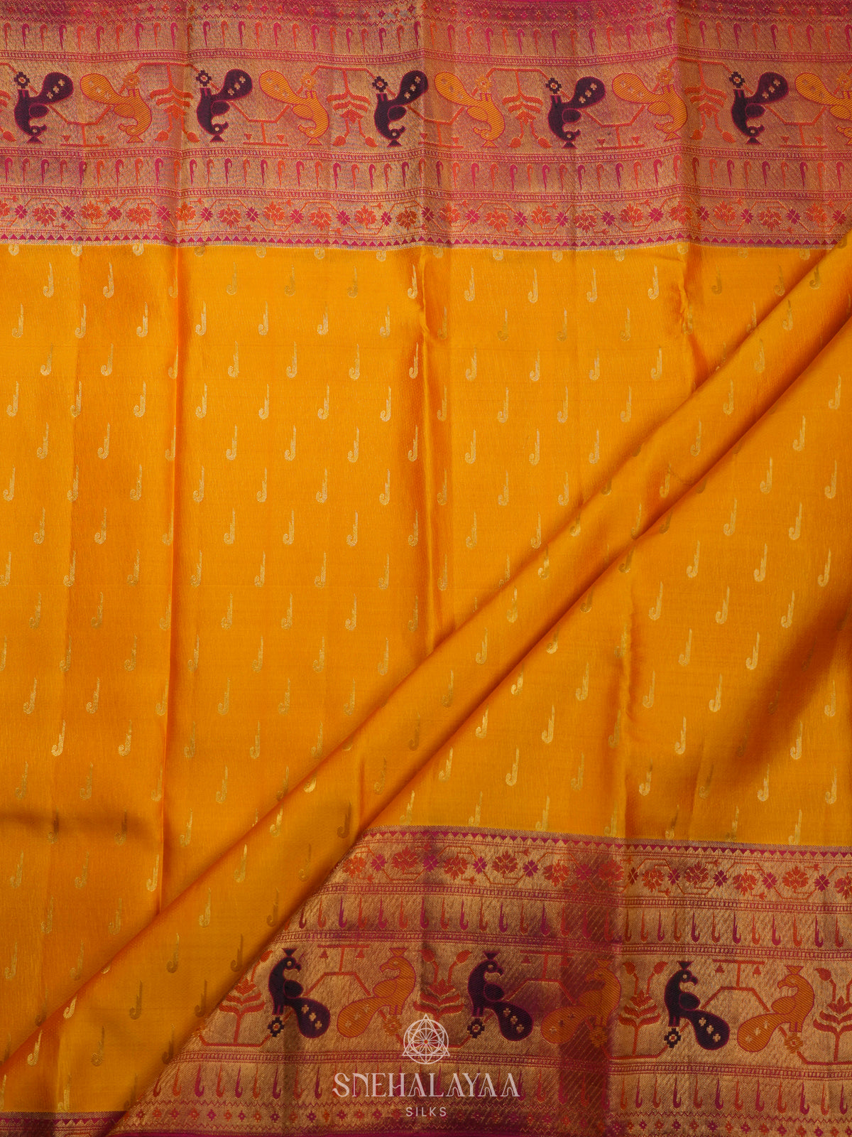 Mango Yellow Kanjivaram Silk Saree