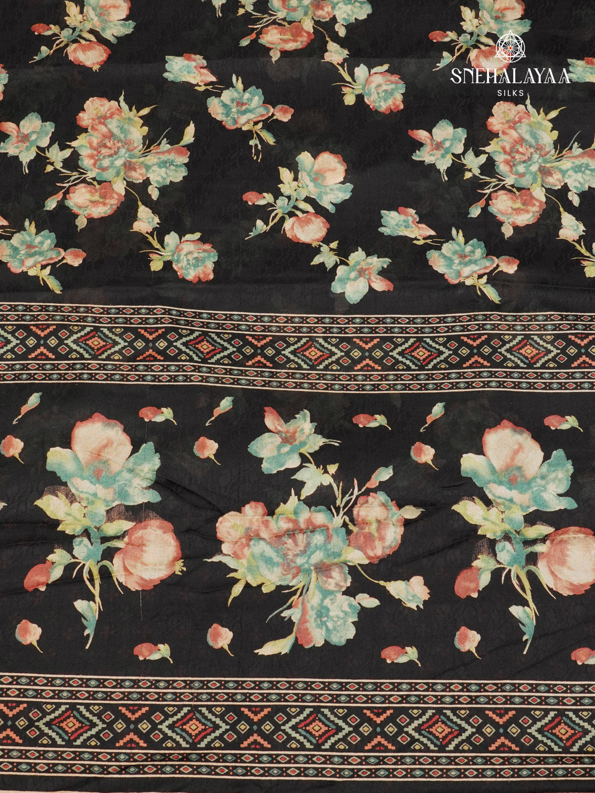 Black Dola Silk Saree