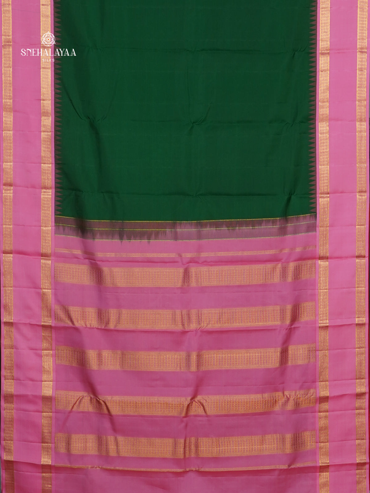 Bottle Green Kanjivaram Silk Saree