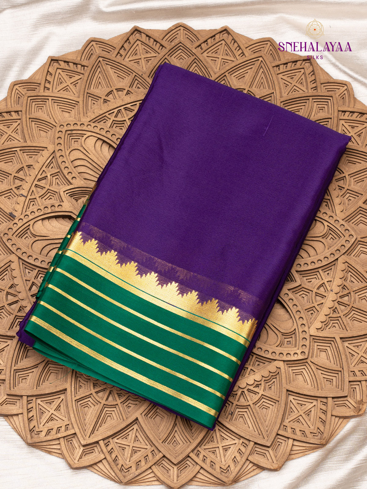 Purple Mysore Silk Saree