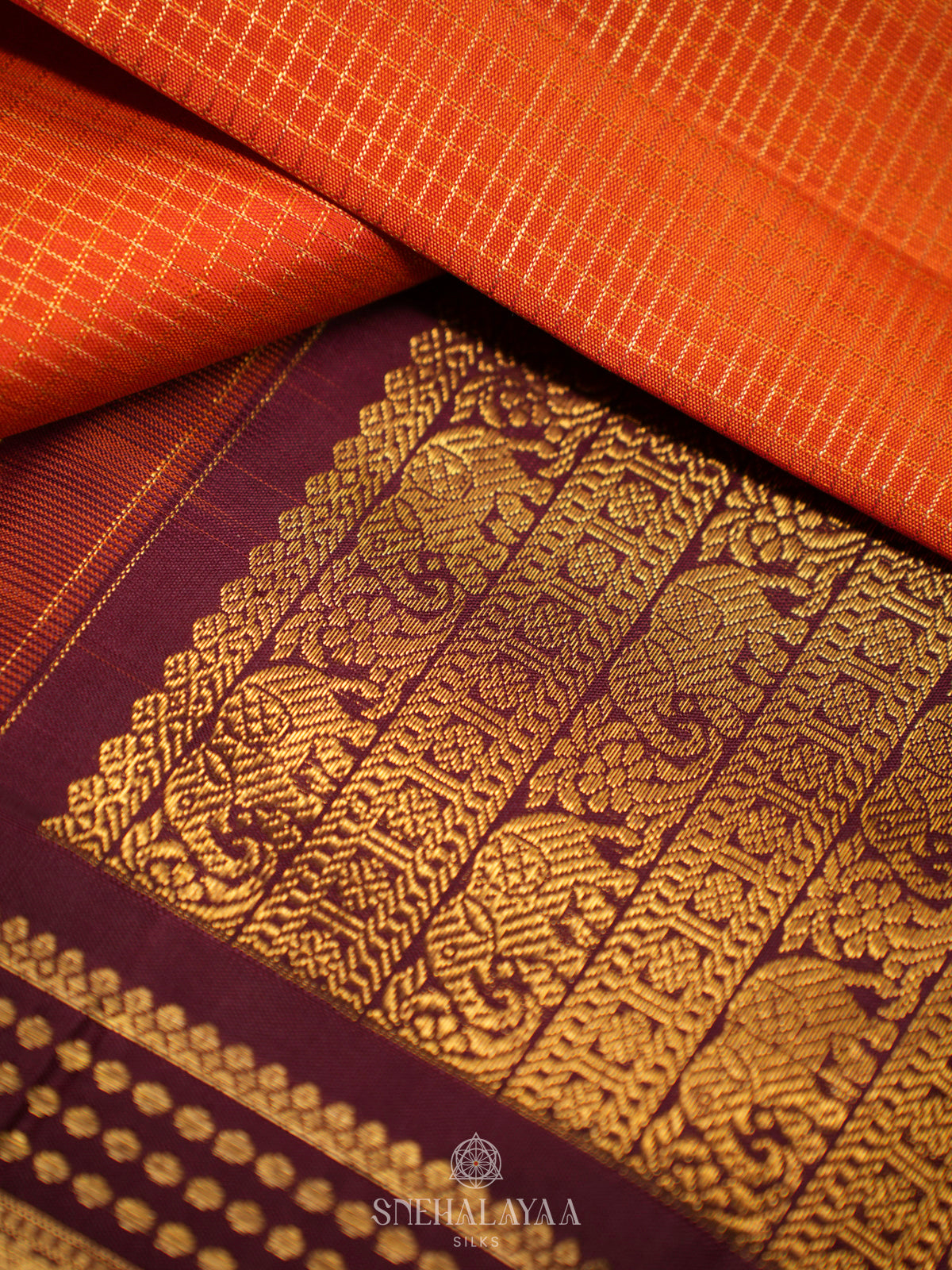 Orange Kanjivaram Silk Saree