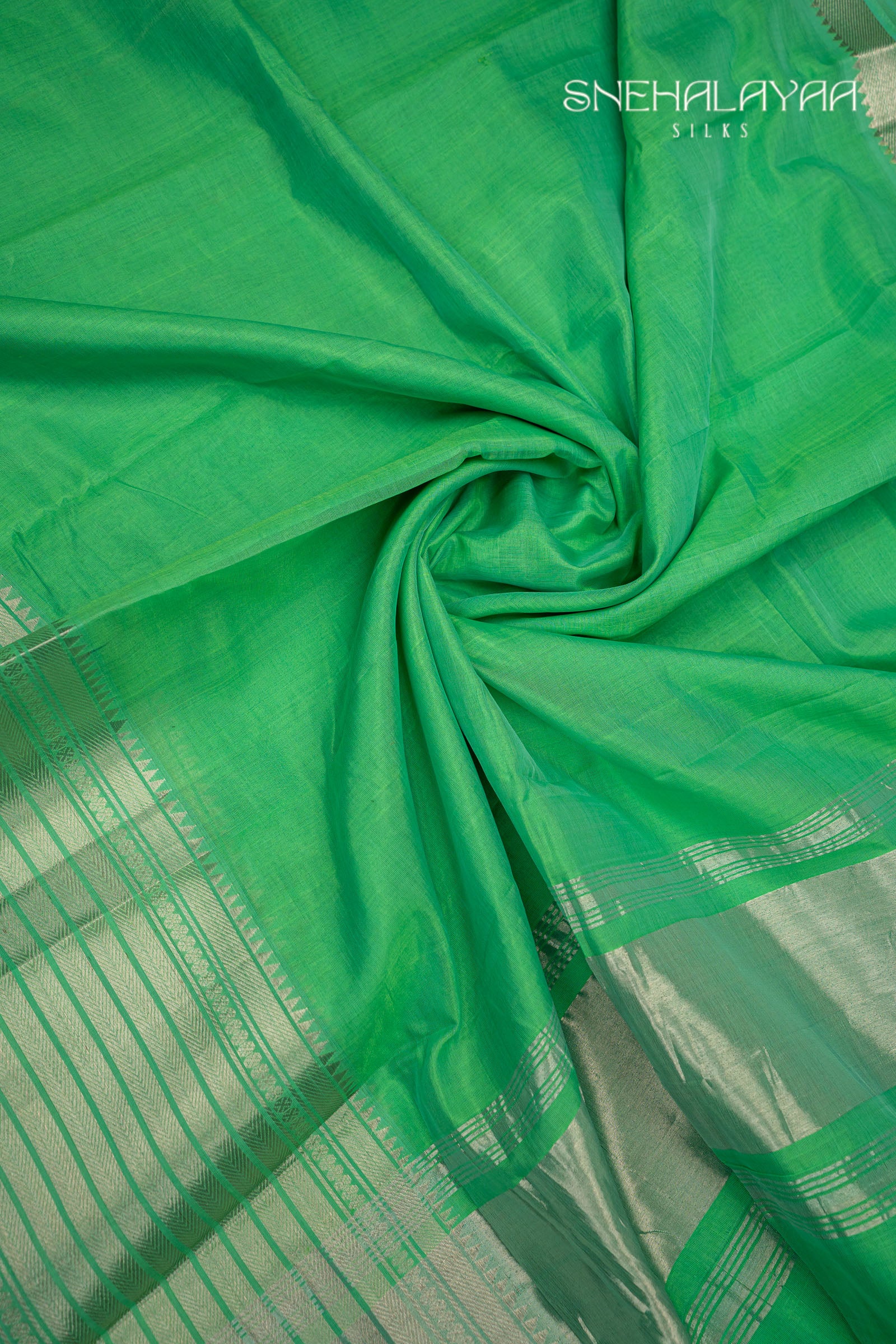 Green Mangalgiri Silk Saree