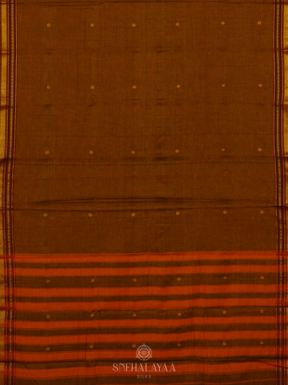 Mustard Narayanpet Cotton Saree without Blouse