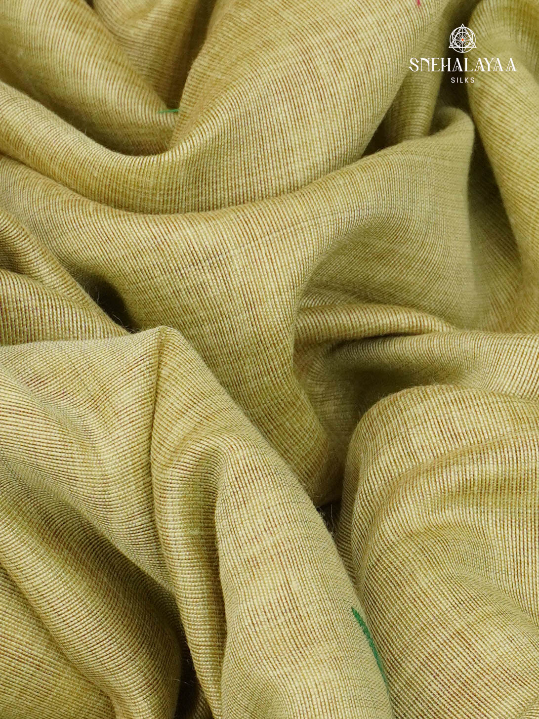 Olive Green Munga Cotton Saree