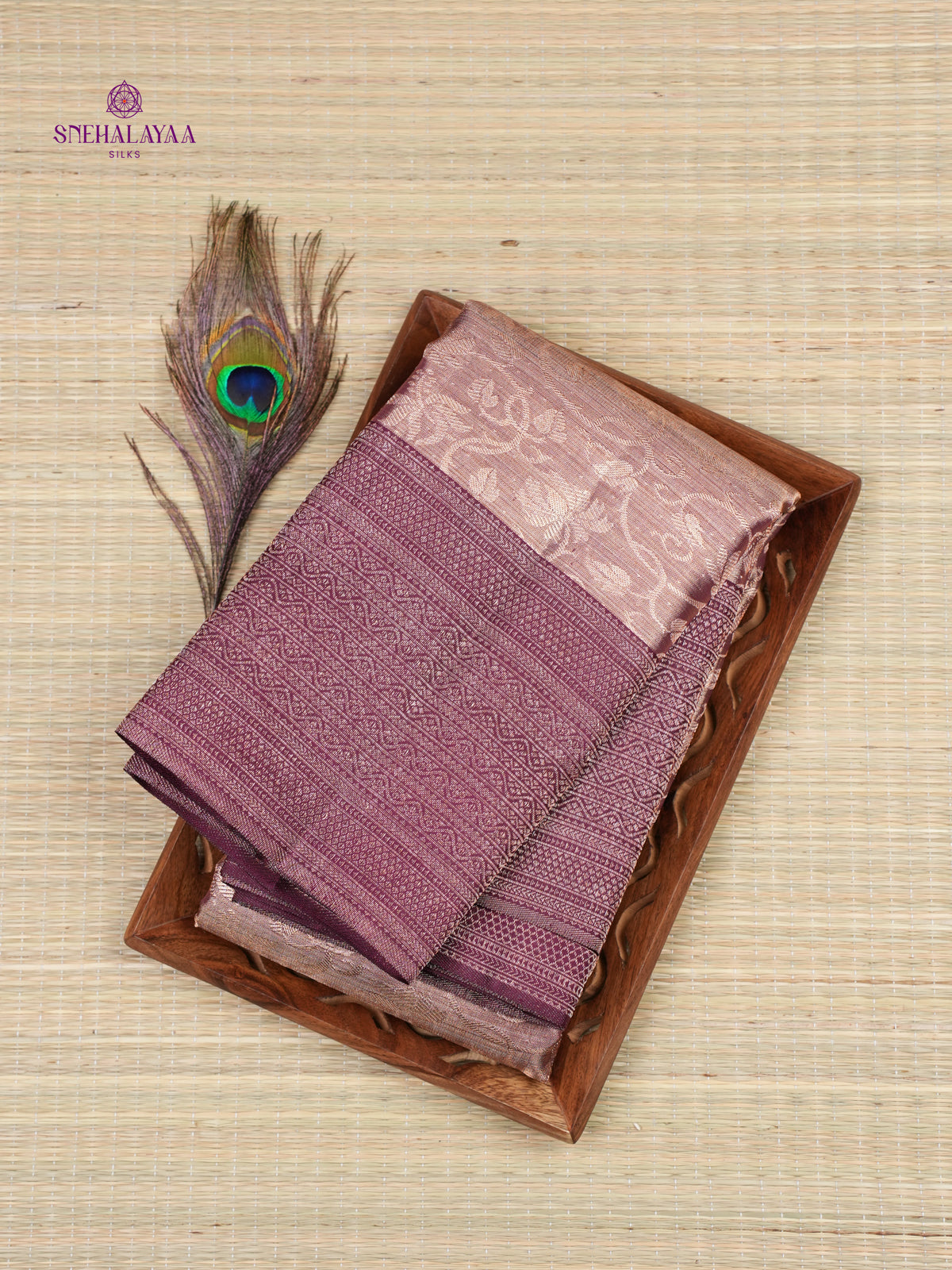Rose Gold Kanjivaram Silk Saree