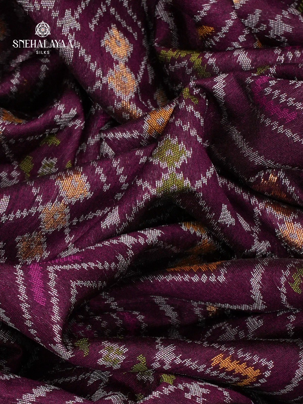 Burgundy Ikat Saree