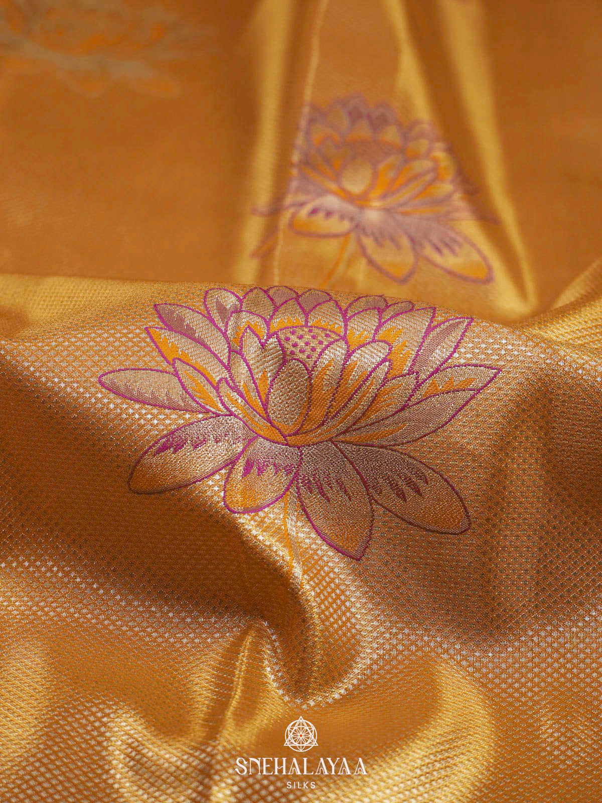 Mustard Gold Art Silk Saree