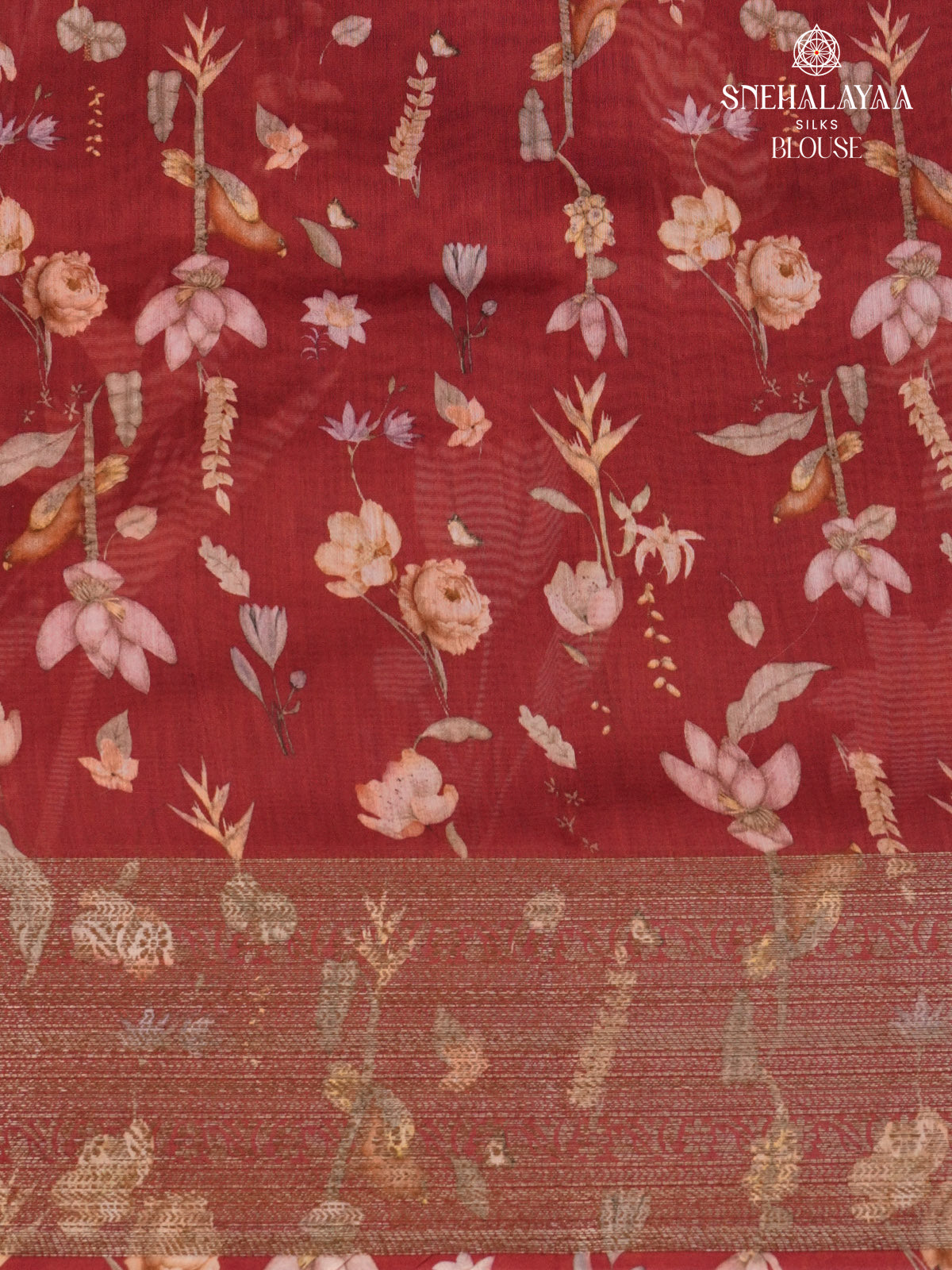 Maroon Chanderi Saree