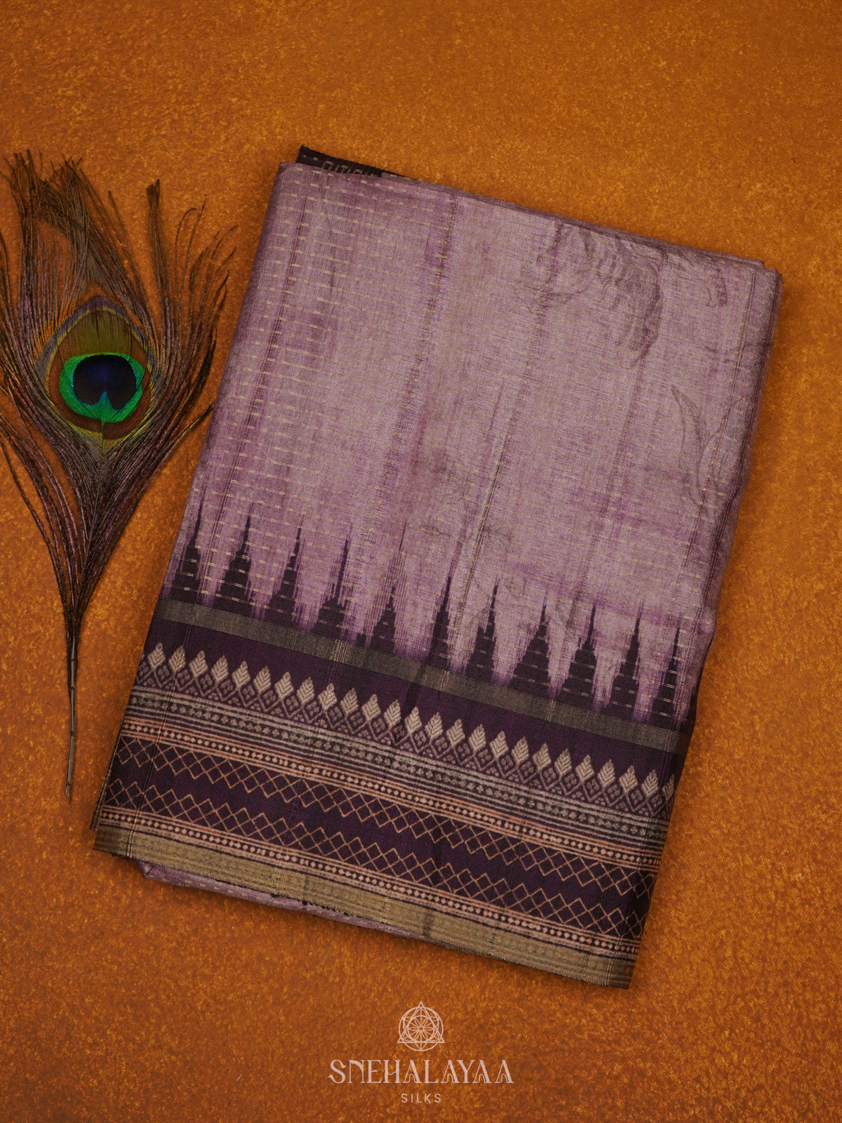 Mauve Rose Tussar Saree